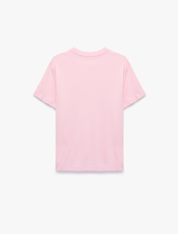  Pamuklu Kısa Kollu Bisiklet Yaka Oversize Basic Tişört