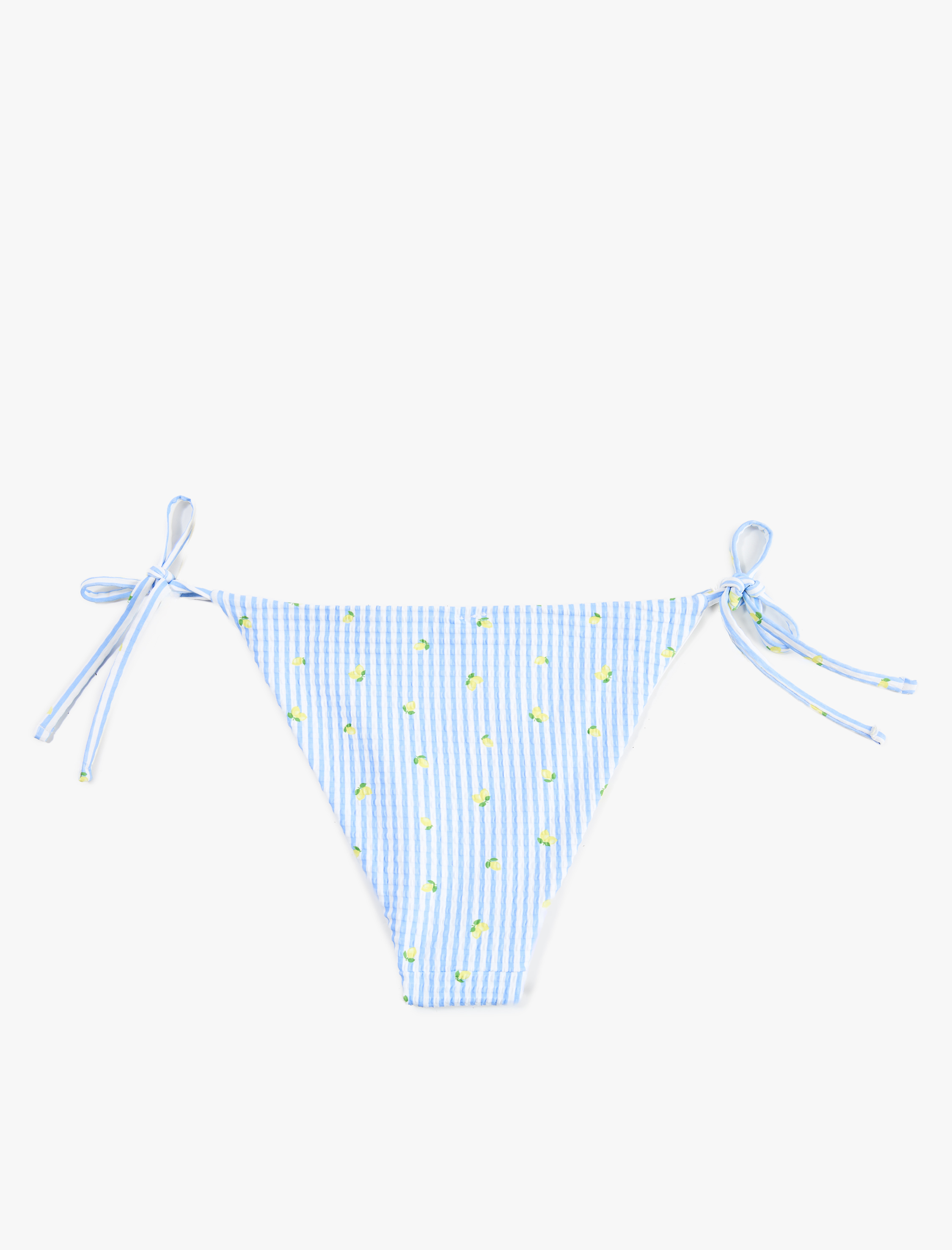   Yanları İpli Limon Baskılı Pötikareli Bikini Altı