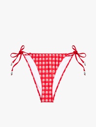 Koton X Sibil Çetinkaya - Charm Detaylı Pötikareli Kiraz Baskılı Bikini Altı
