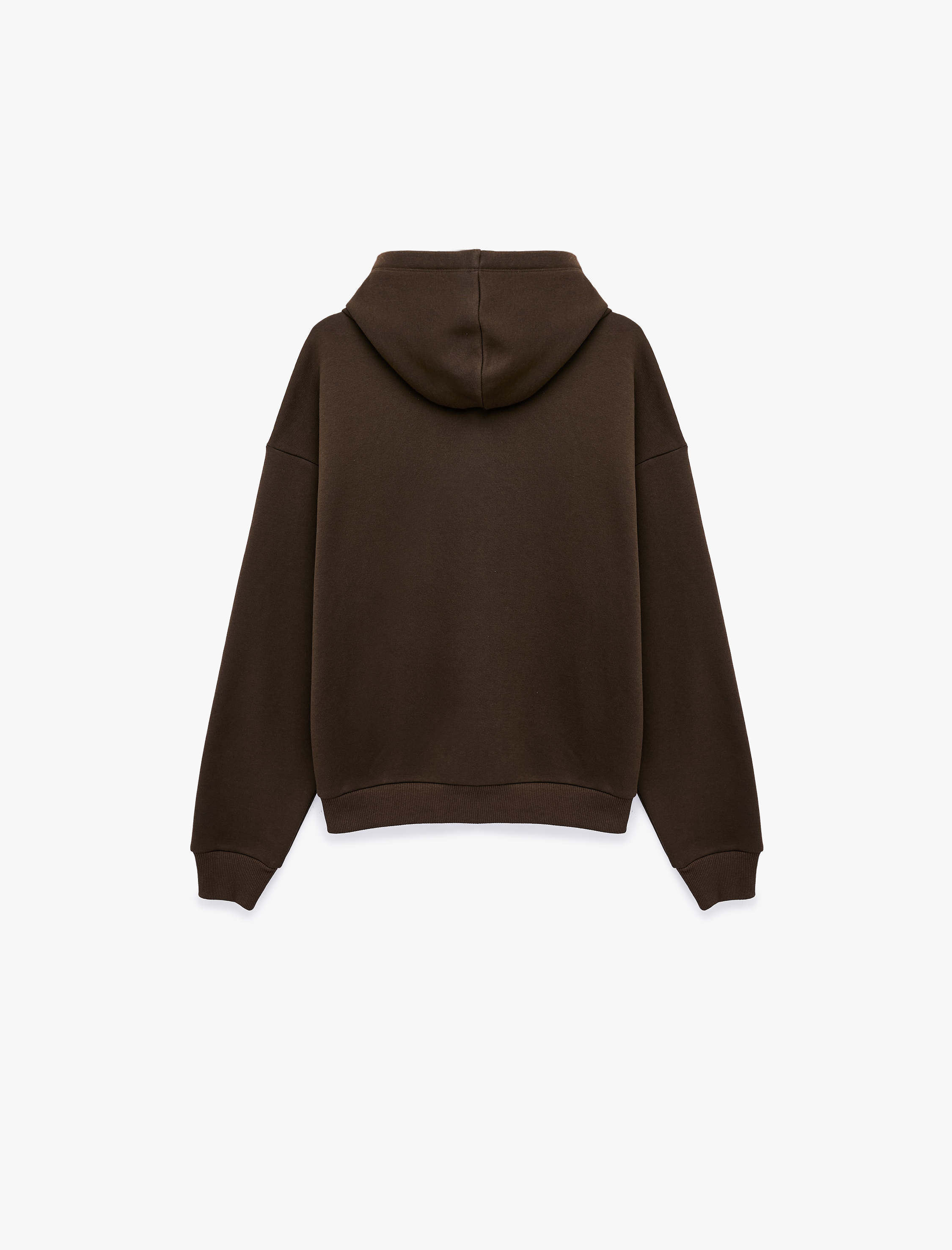   Cep Detaylı Şardonlu Leopar İşlemeli Kapüşonlu Fermuarlı Sweatshirt