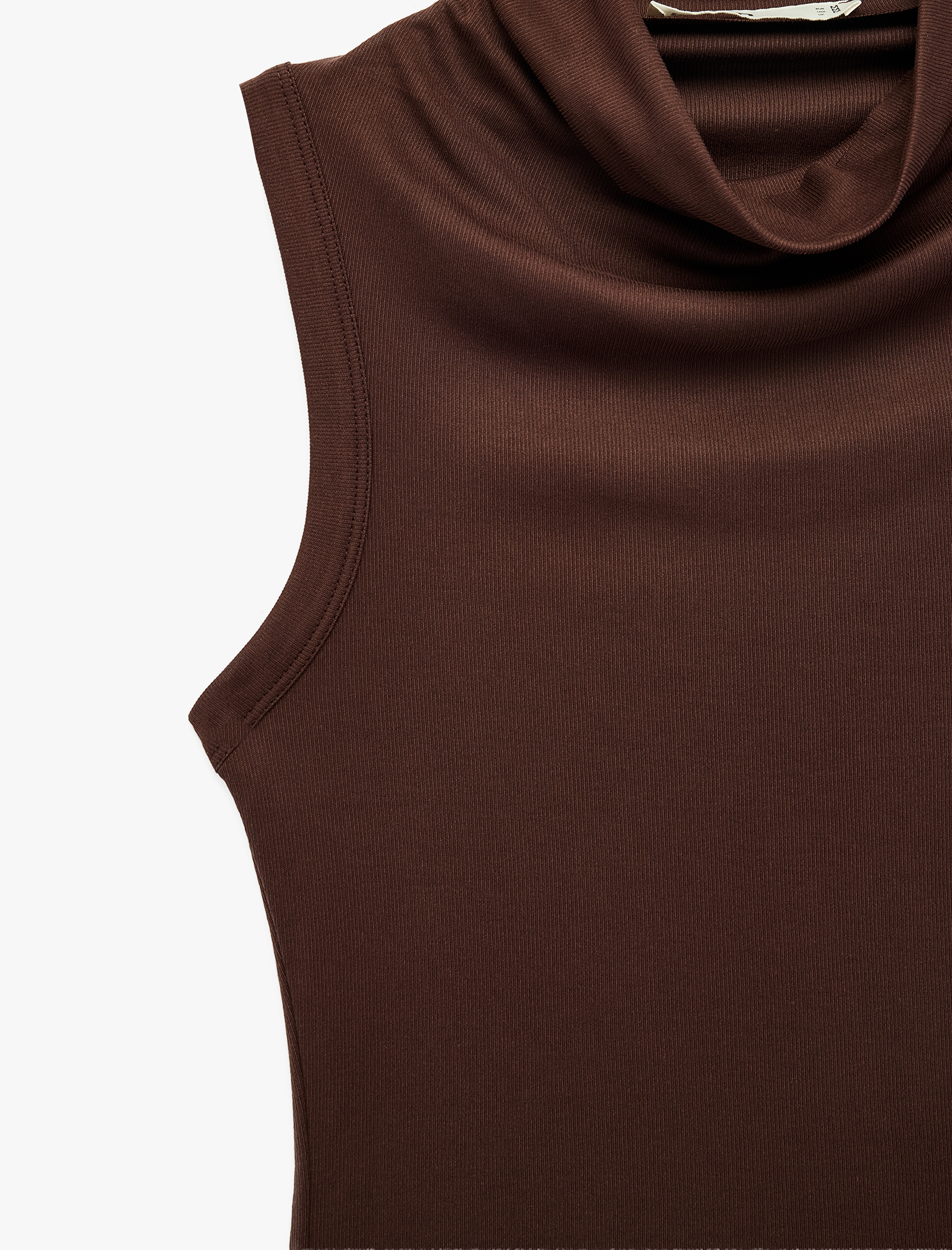   Modal Kumaş Slim Fit Kolsuz Dik Yaka Body