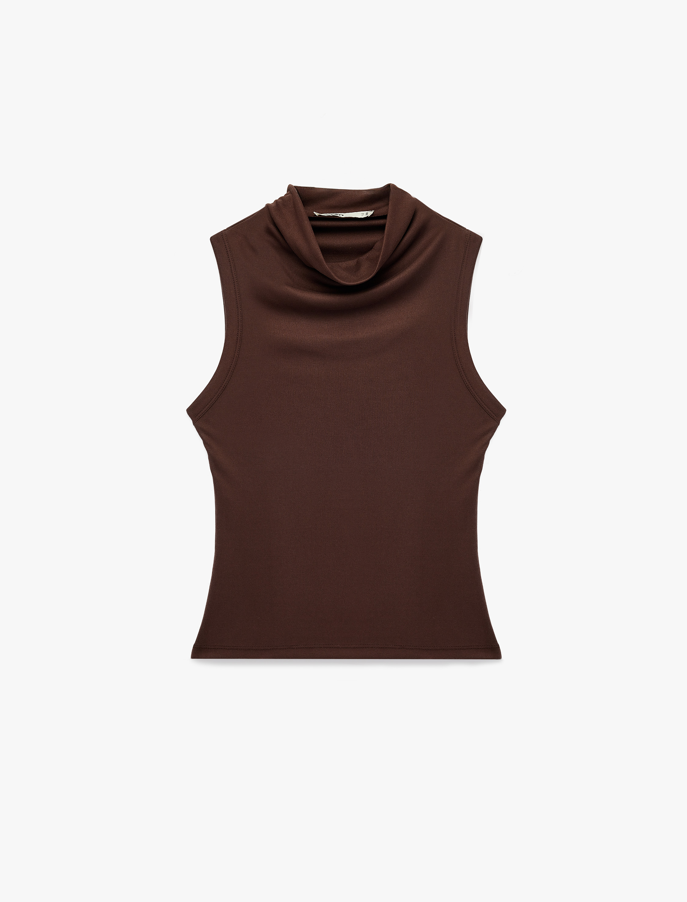   Modal Kumaş Slim Fit Kolsuz Dik Yaka Body