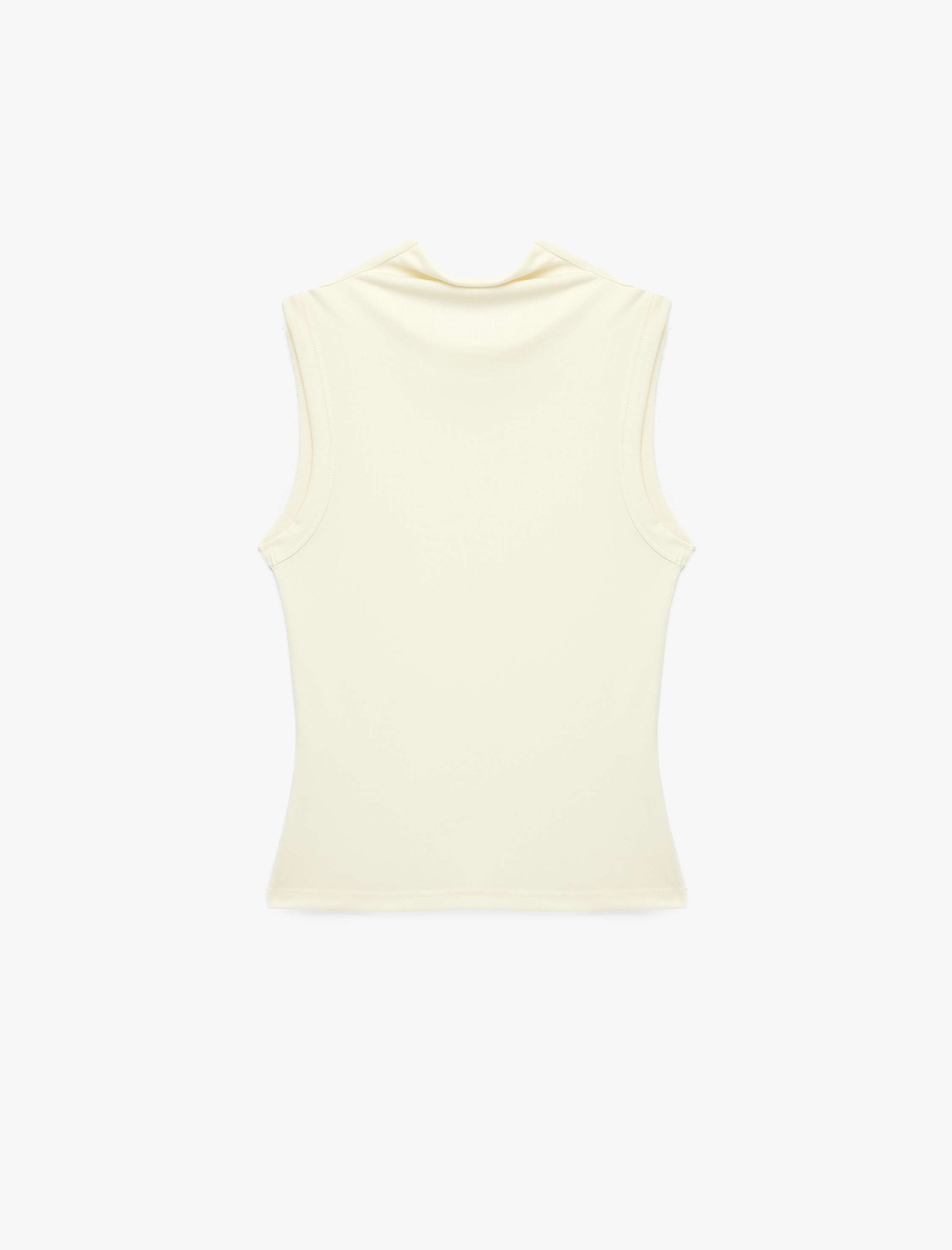   Modal Kumaş Slim Fit Kolsuz Dik Yaka Body