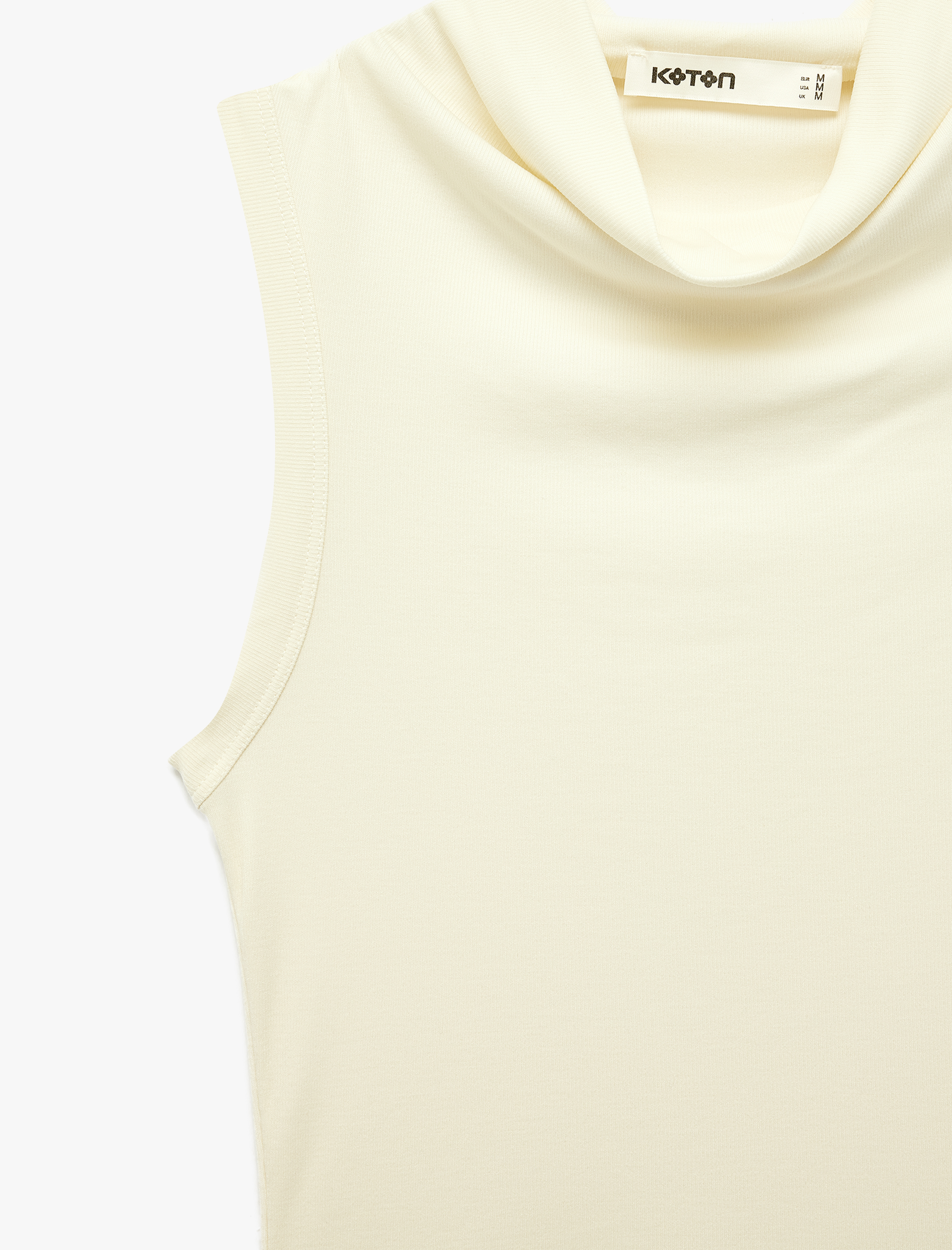   Modal Kumaş Slim Fit Kolsuz Dik Yaka Body