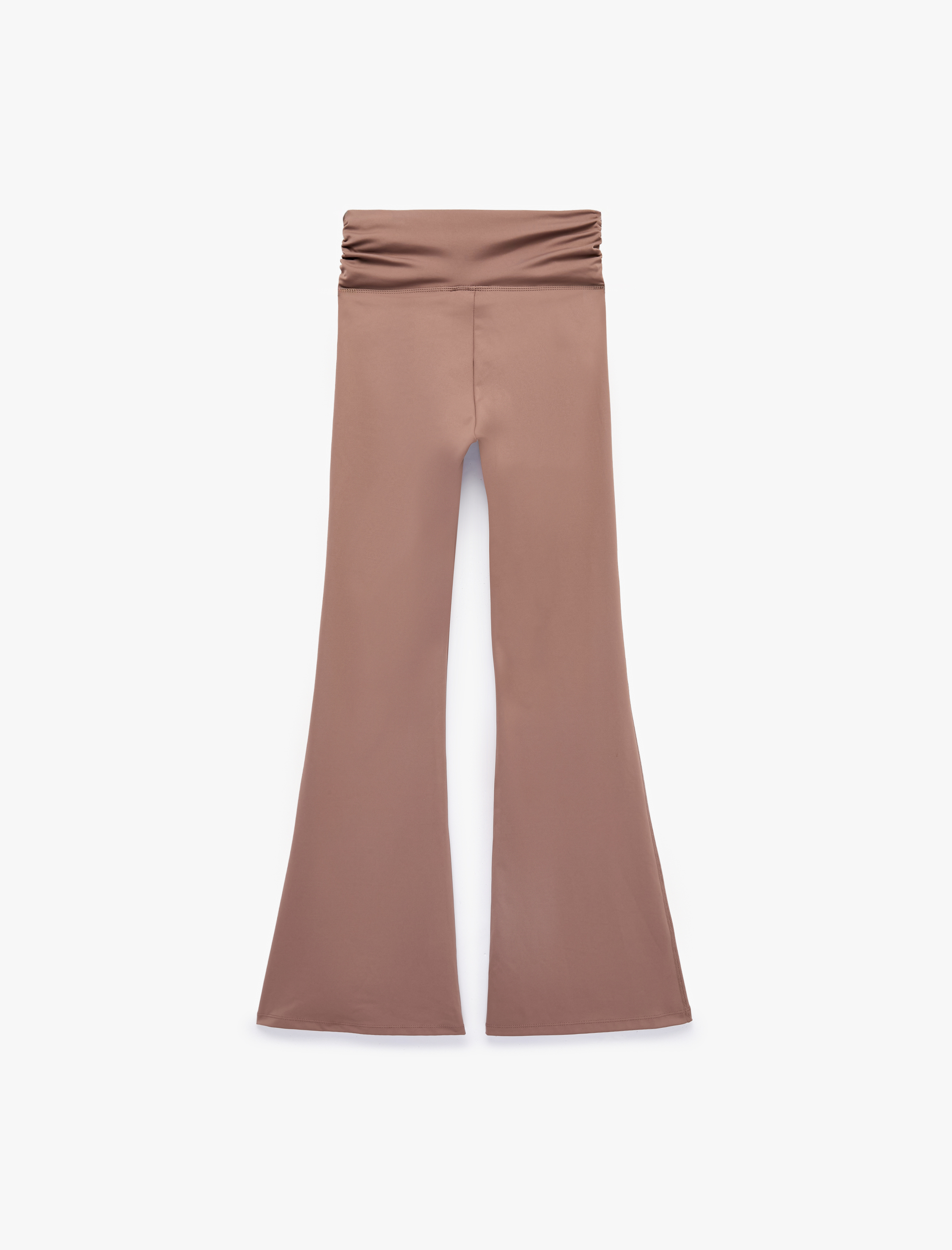   Yüksek Bel Slim Fit Büzgülü İspanyol Paça Spor Tayt