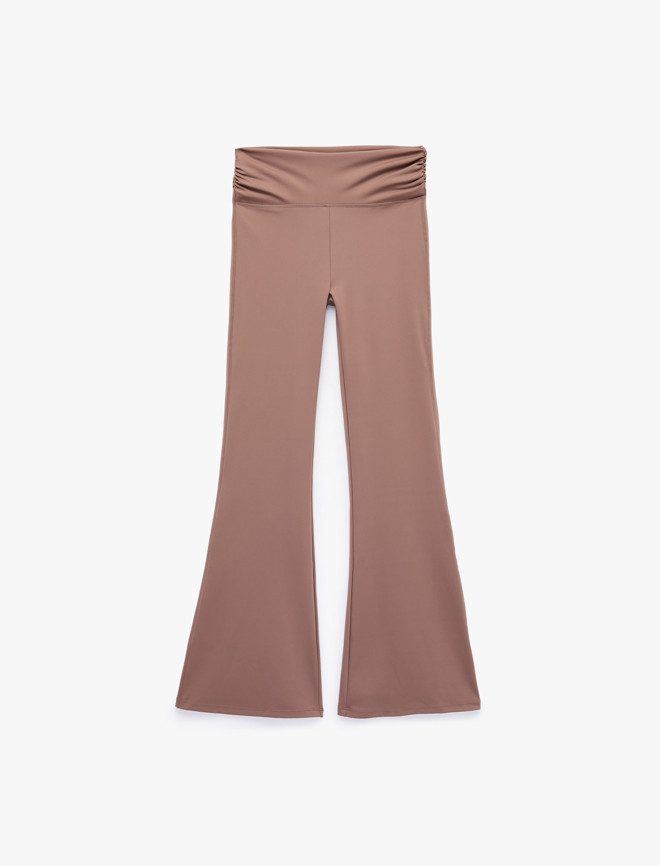   Yüksek Bel Slim Fit Büzgülü İspanyol Paça Spor Tayt