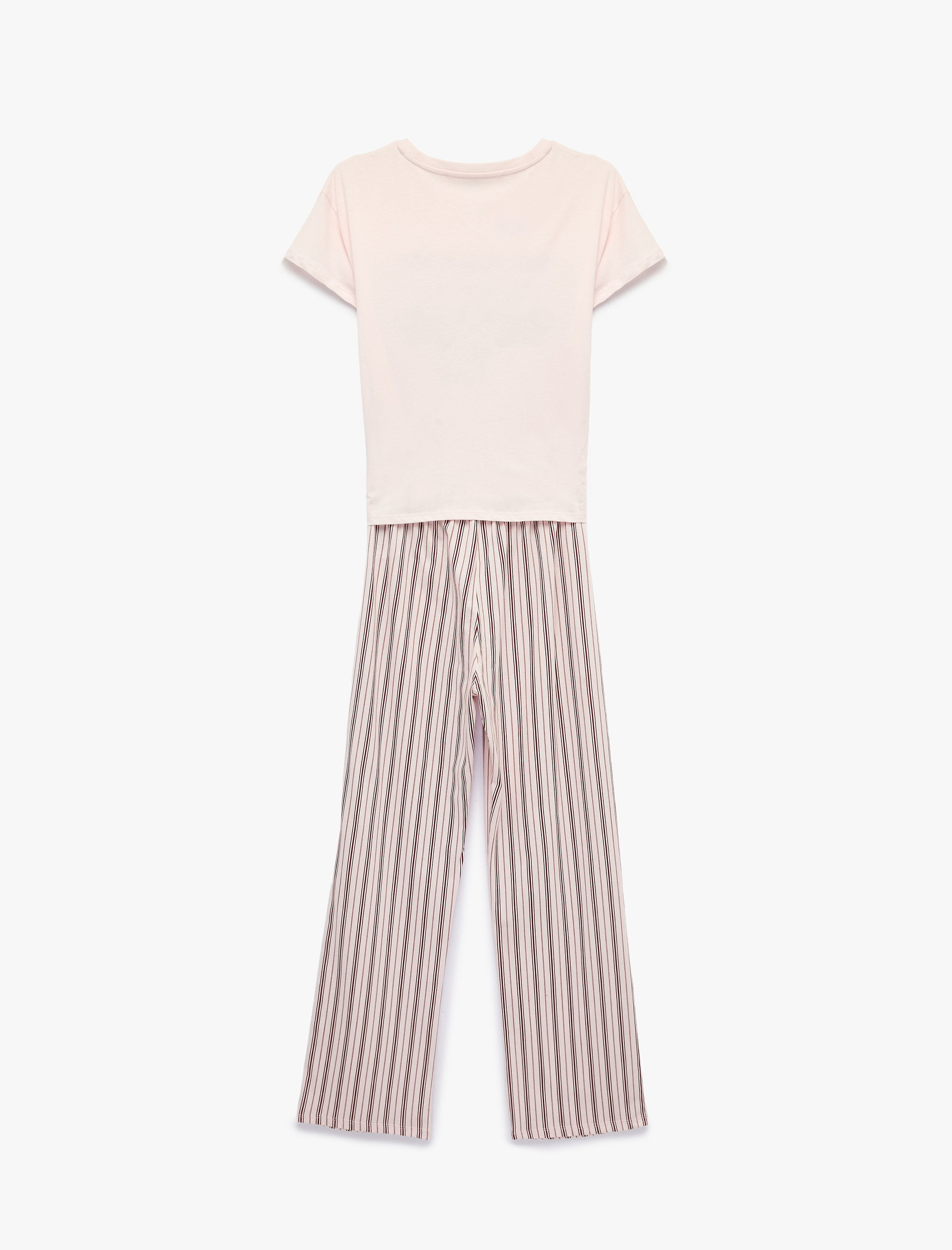   Kısa Kollu Bisiklet Yaka Rahat Kalıp Baskılı Pijama Takımı