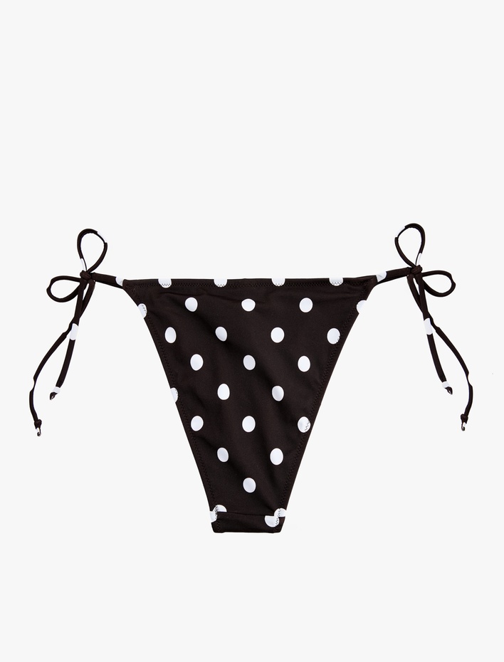  Bağlamalı Yanları İpli Puantiyeli Bikini Altı