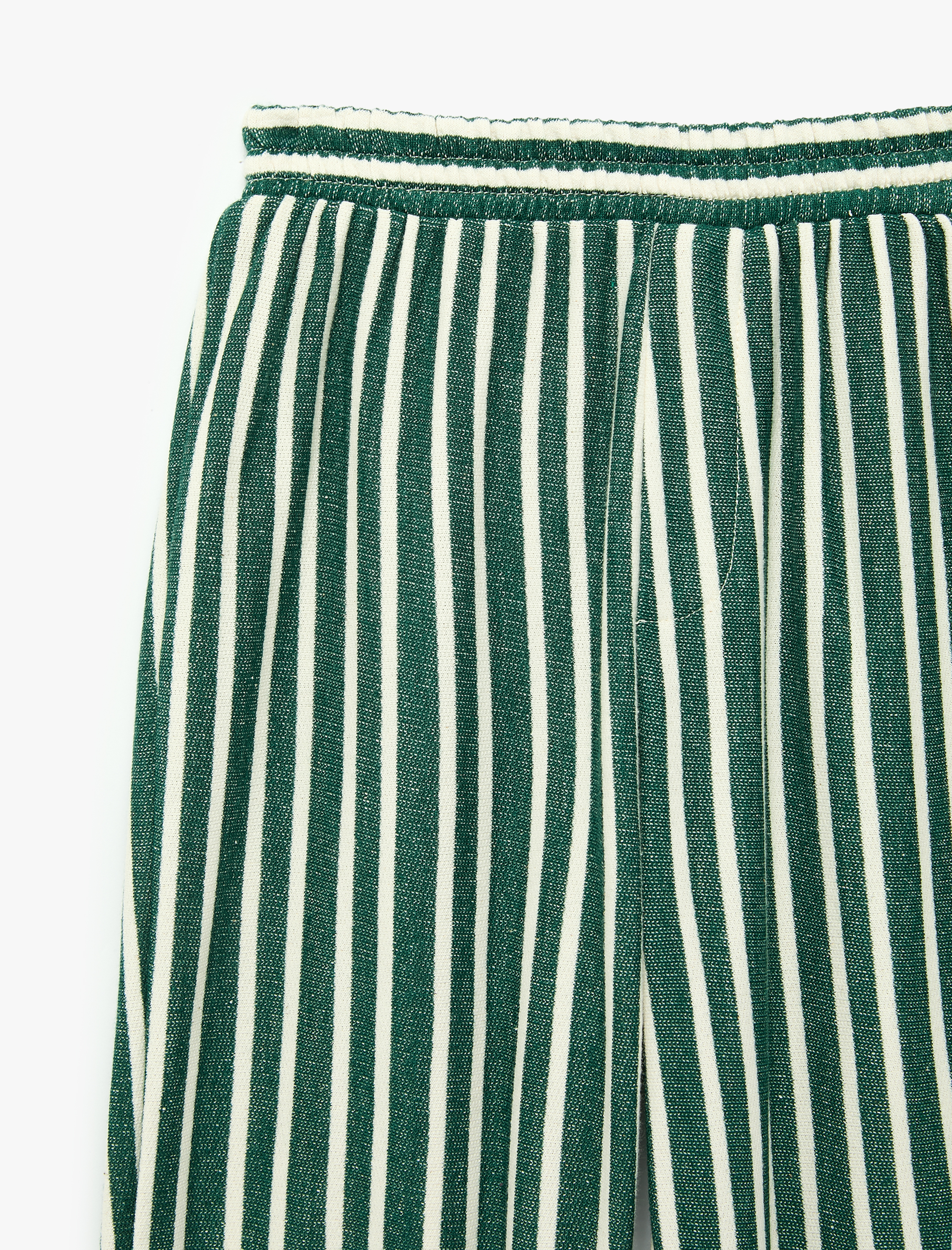  Erkek Bebek Beli Lastikli Viskon Karışımlı Oversize Çizgili Pantolon