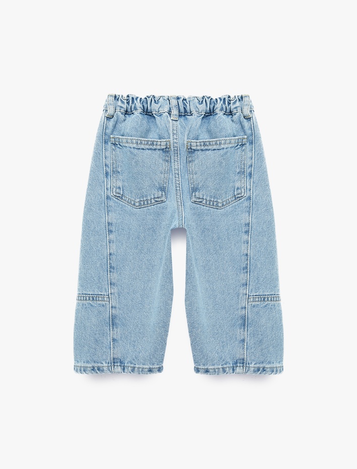 Erkek Bebek Pamuklu Normal Bel Oversize Barrel Denim Pantolon