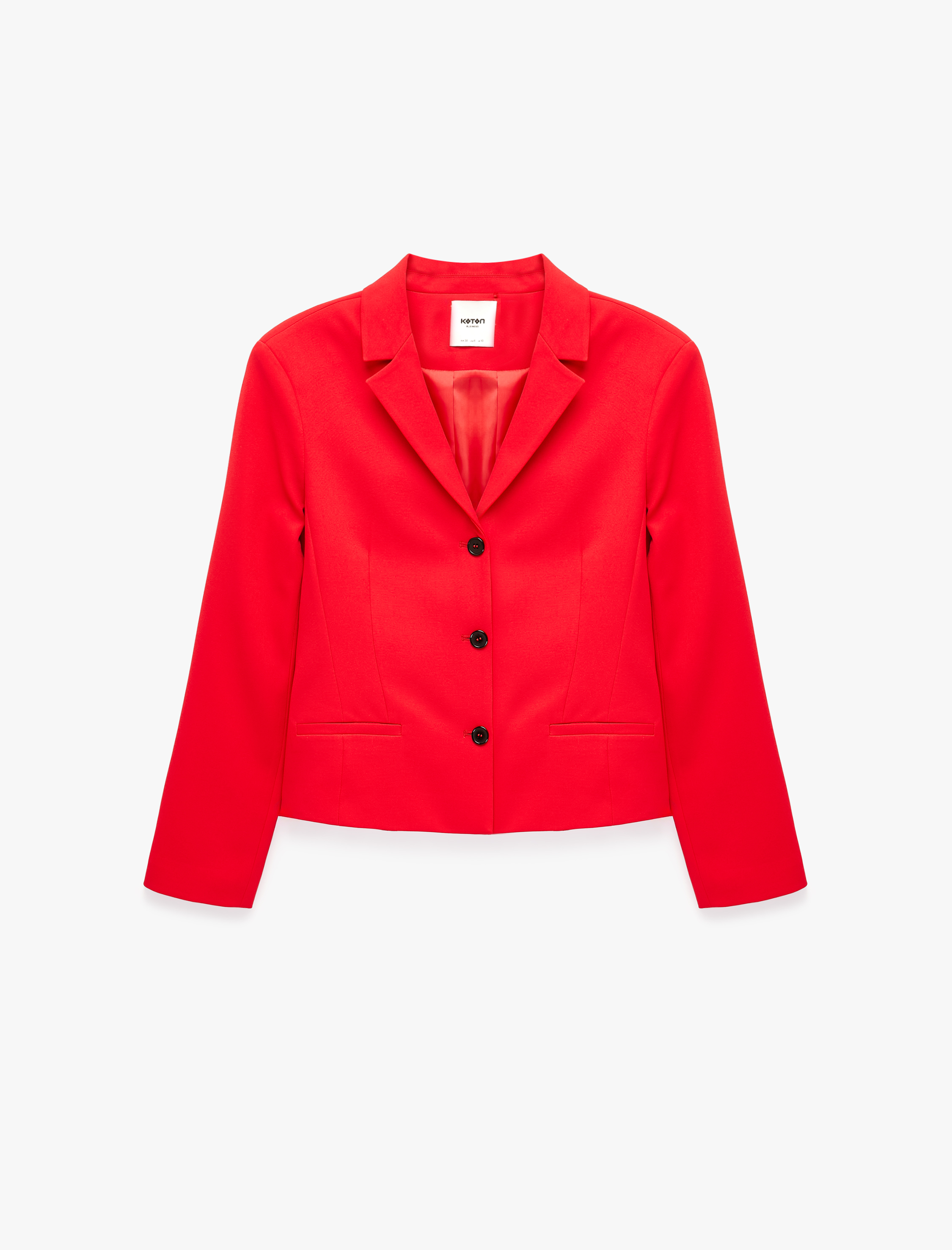   Regular Fit Uzun Kollu Geniş Yaka Düğmeli Dikiş Detaylı Cepli Blazer Ceket