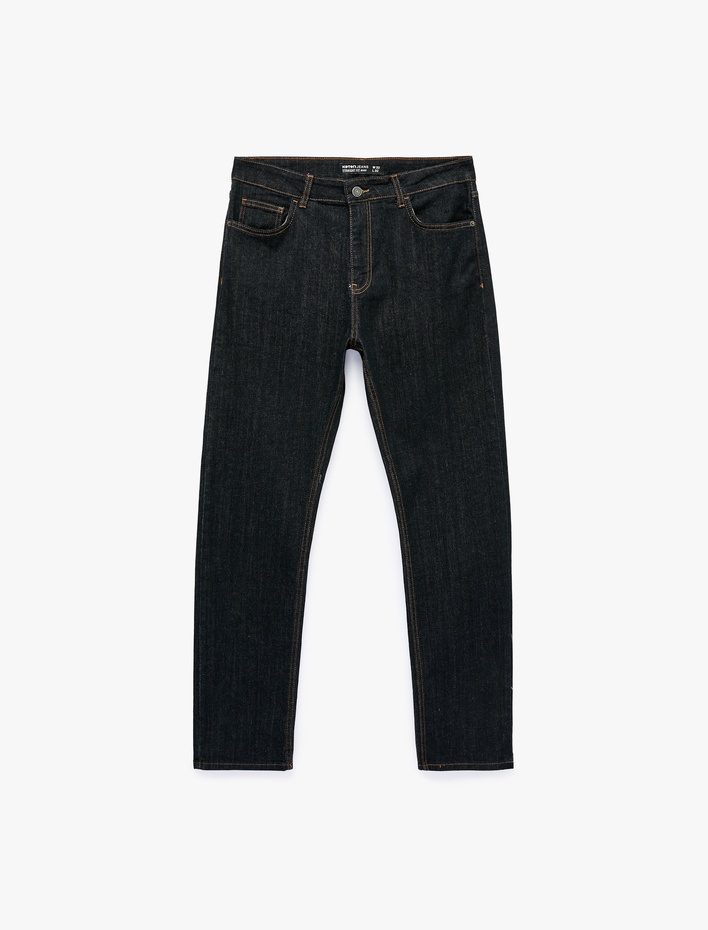  Normal Bel Pamuklu Straight Fit Jean Pantolon - Mark Jean