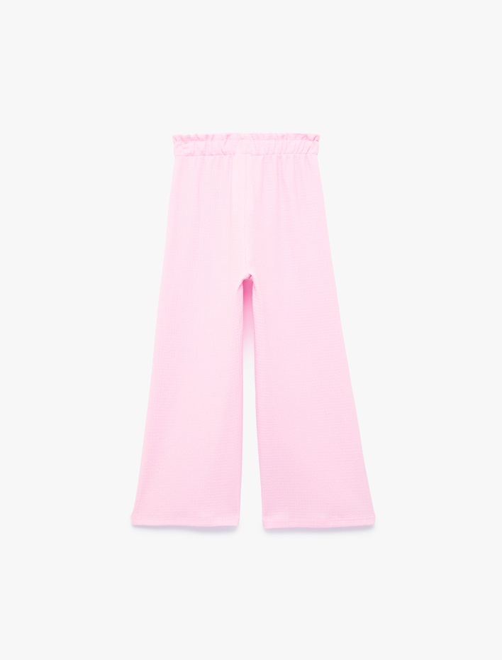 Kız Bebek Fırfır Detaylı Geniş Paça Pantolon