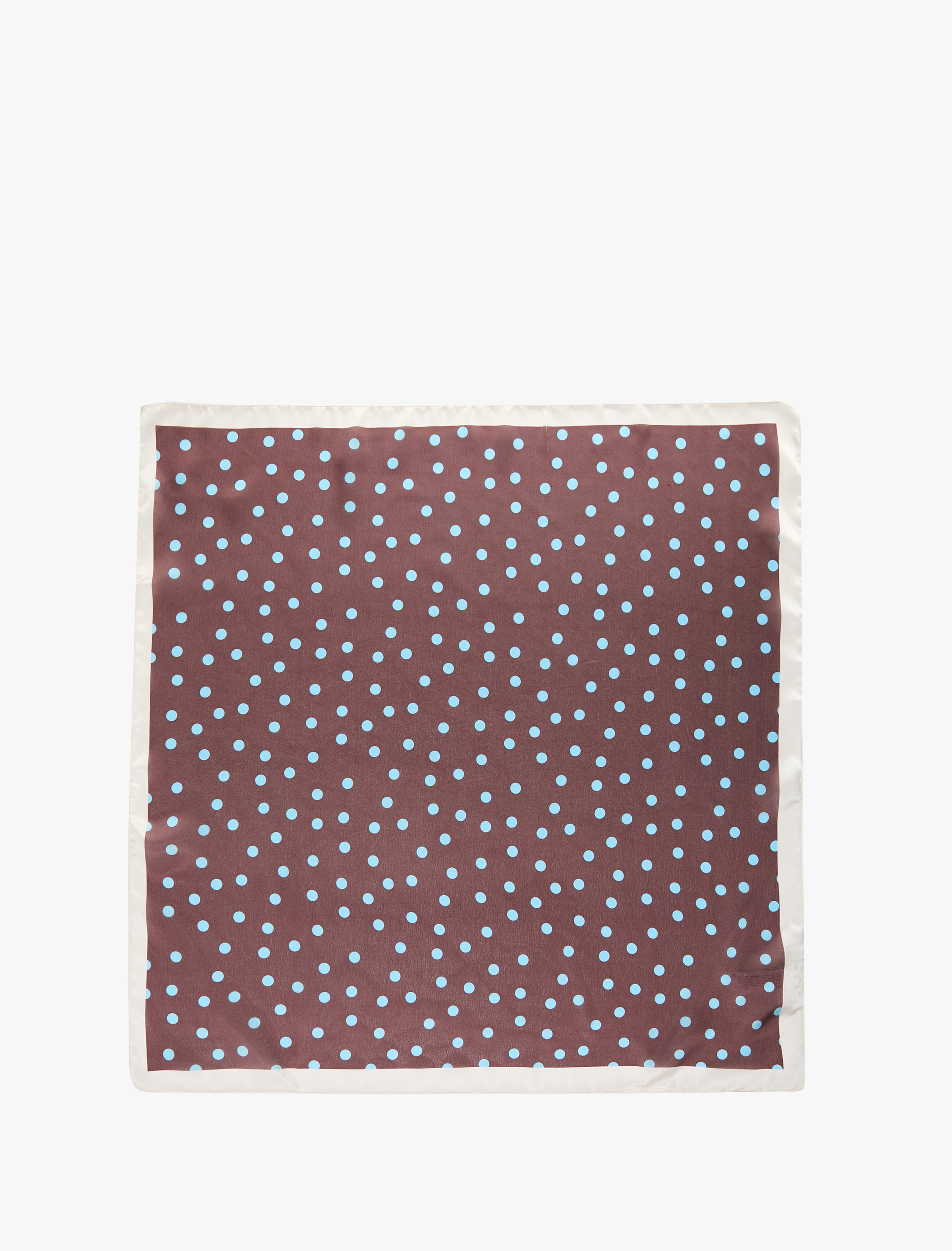  Kadın Puantiye Desenli Saten Kare Bandana Fular