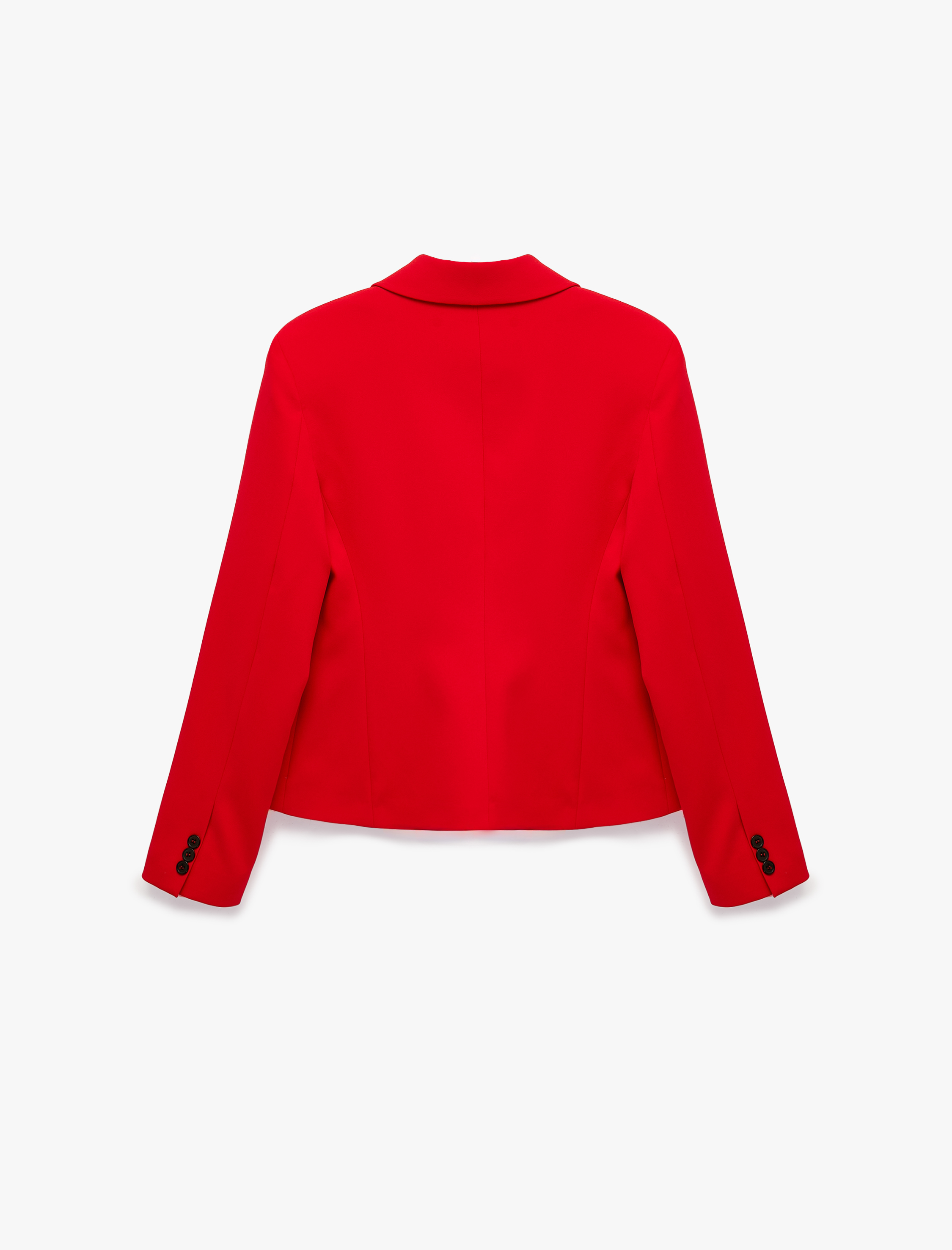   Regular Fit Uzun Kollu Geniş Yaka Düğmeli Dikiş Detaylı Cepli Blazer Ceket