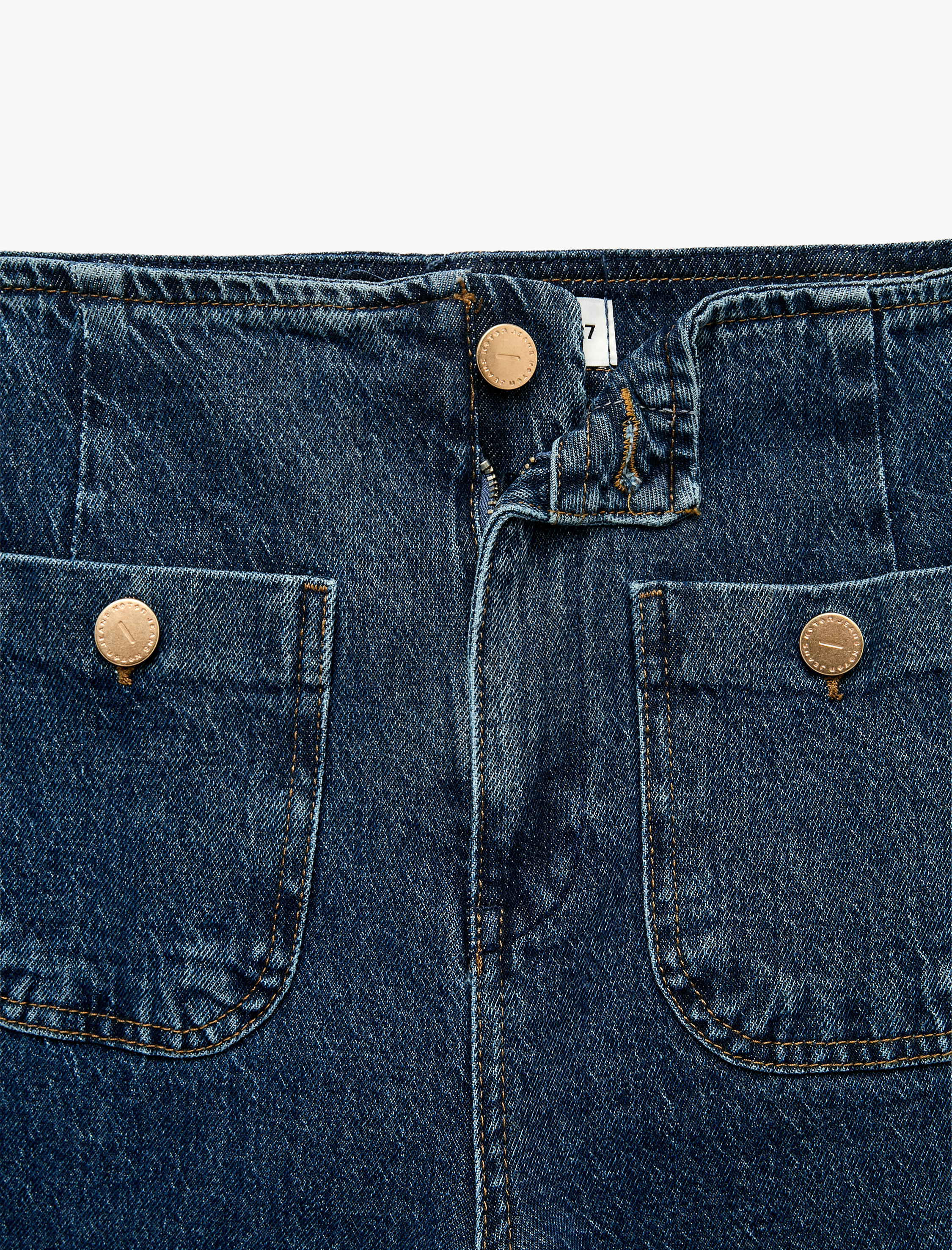   Pamuklu Cep Detaylı Düğmeli Geniş Kısa Paça Denim Pantolon - Culotte Jeans