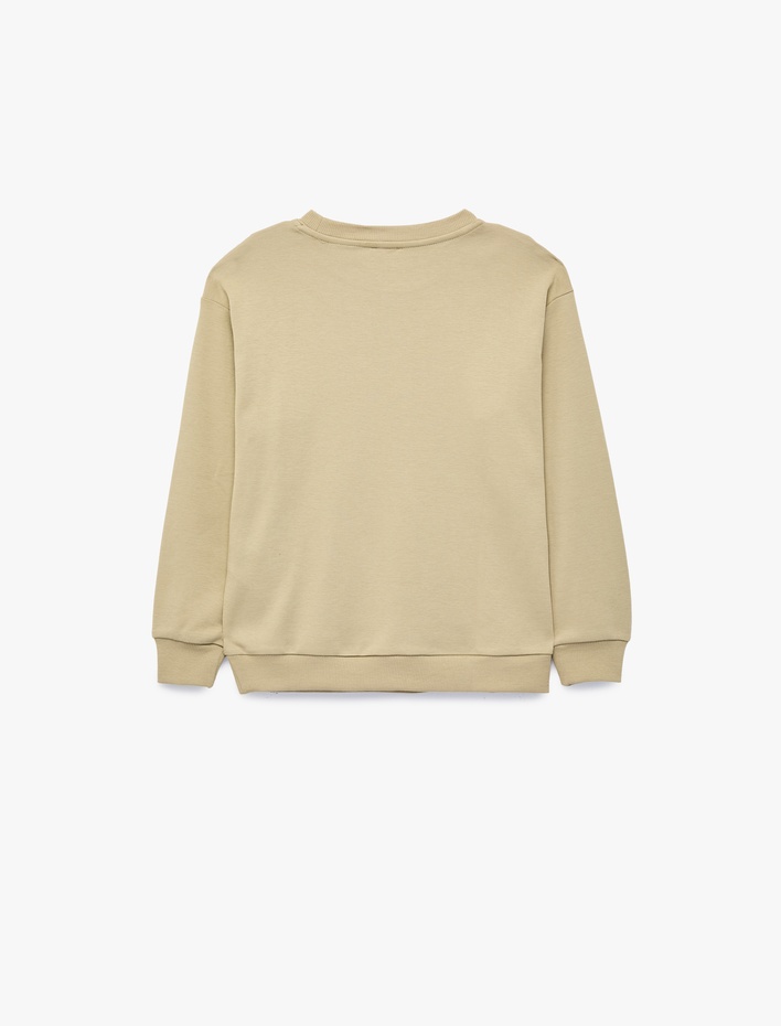 Erkek Çocuk Pamuklu Uzun Kollu Bisiklet Yaka Baskılı Sweatshirt
