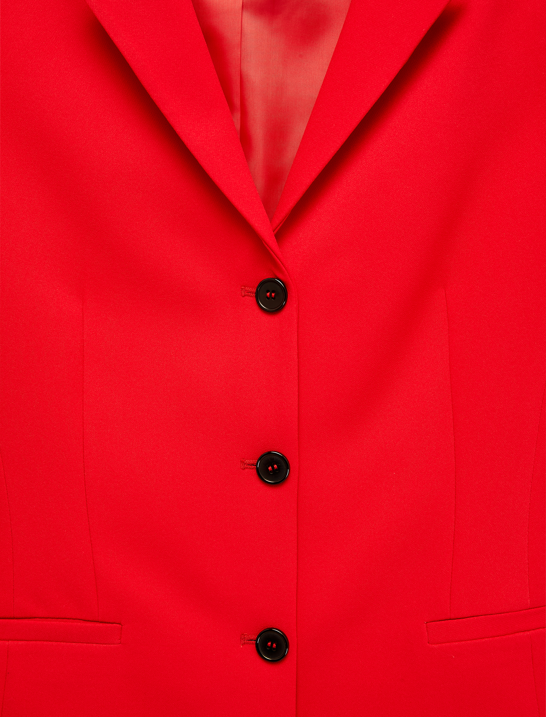   Regular Fit Uzun Kollu Geniş Yaka Düğmeli Dikiş Detaylı Cepli Blazer Ceket