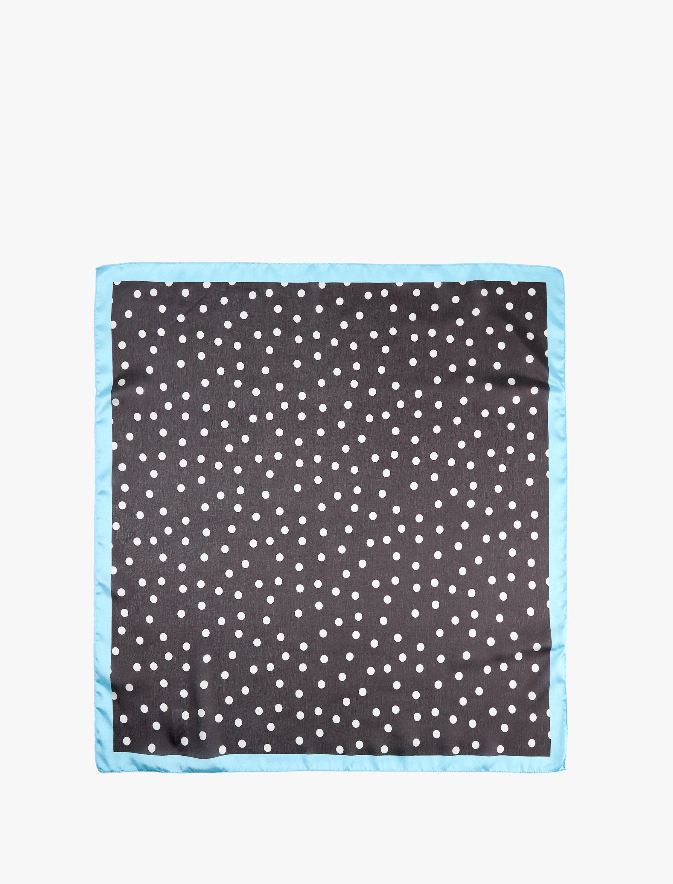  Kadın Puantiye Desenli Saten Kare Bandana Fular