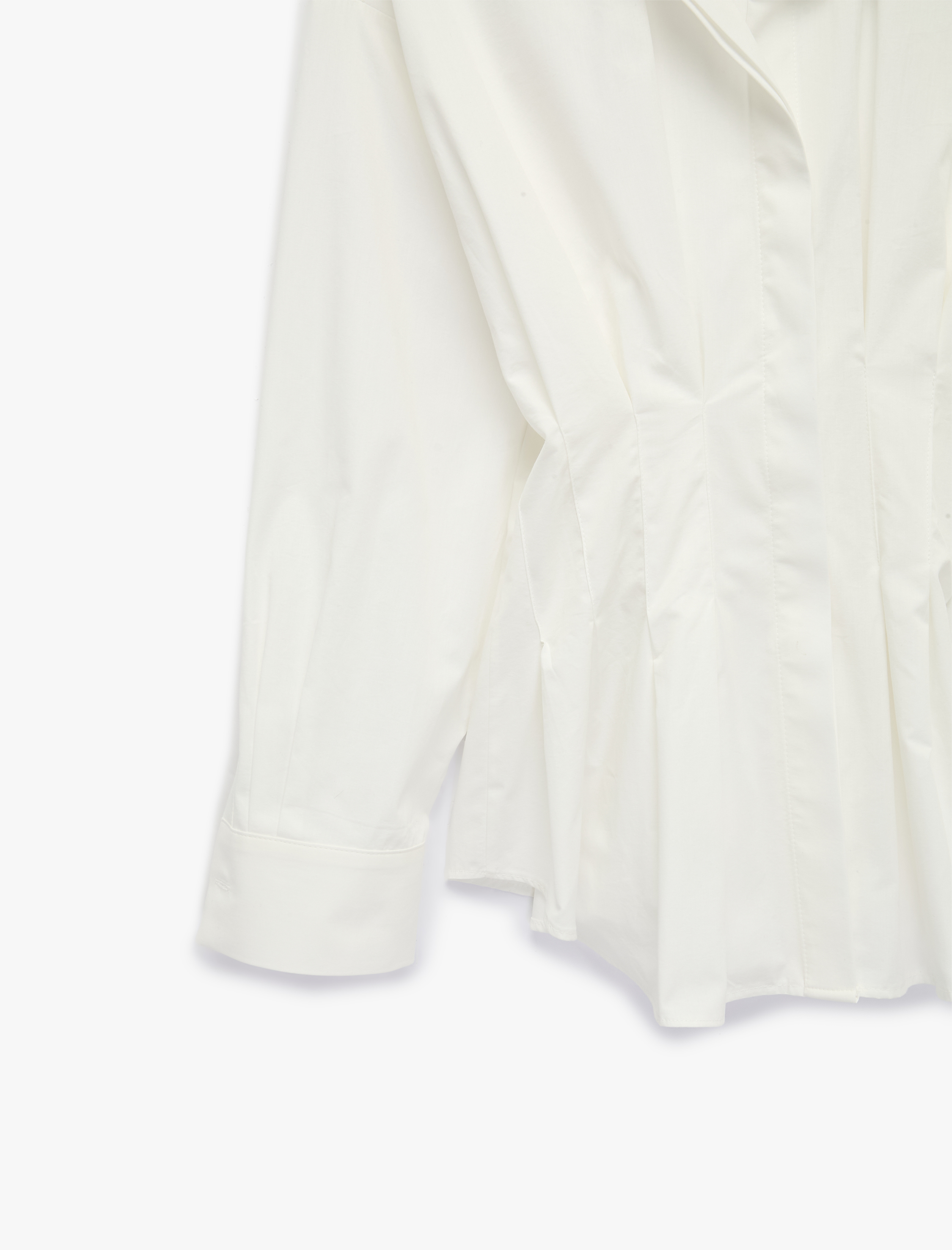   Pamuklu Slim Fit Klasik Yaka Uzun Kollu Pile Detaylı Poplin Gömlek
