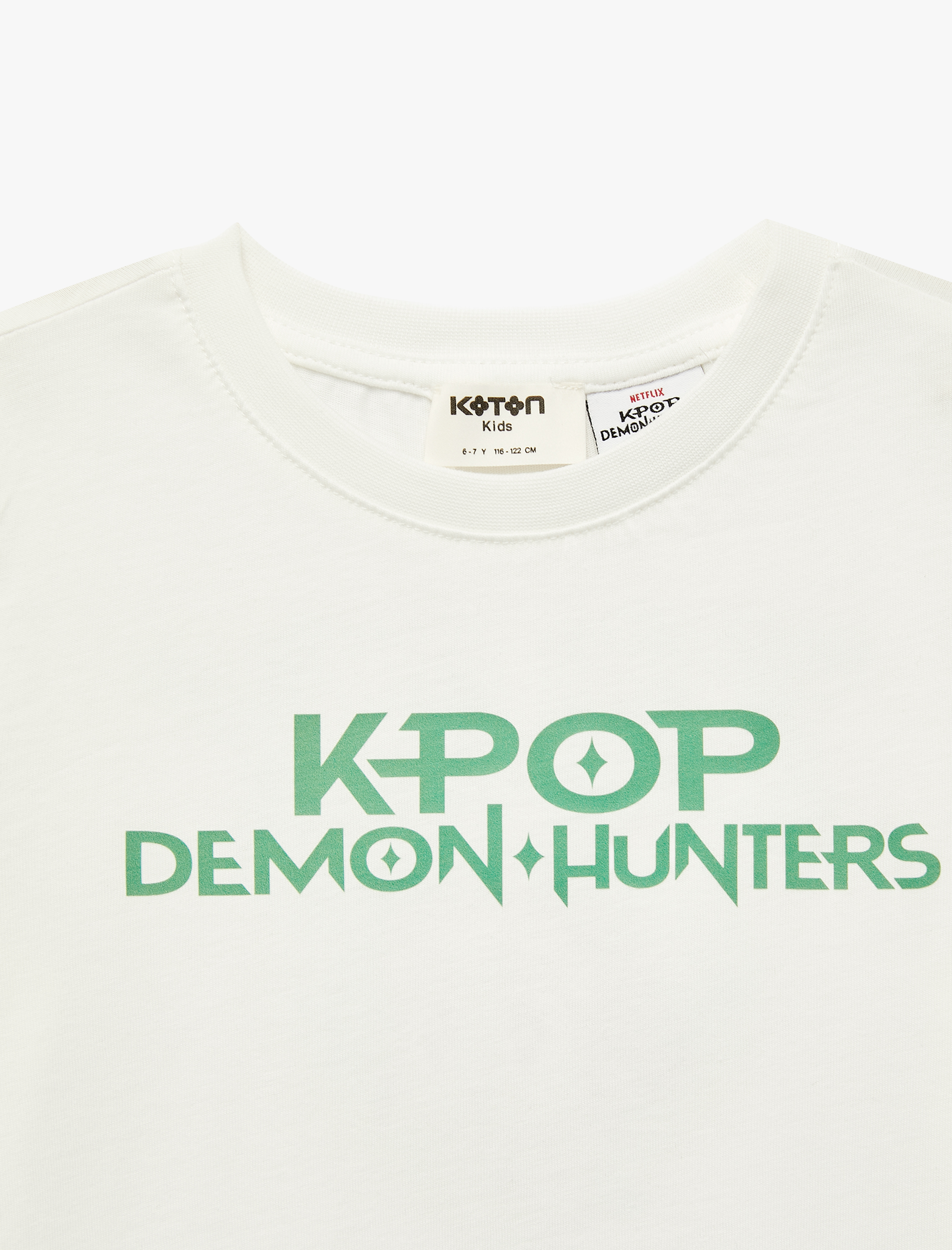  Kız Çocuk Lisanslı KPop Demon Hunters Zoey Baskılı Kısa Kollu Bisiklet Yaka Pamuklu Tişört