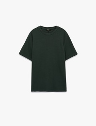Regular Fit Kısa Kollu Bisiklet Yaka Basic Tişört