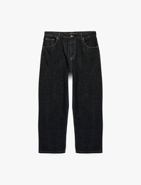 Normal Bel Bol Pamuklu Cepli Super Baggy Jean Pantolon