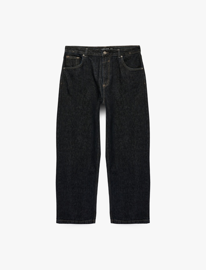  Normal Bel Bol Pamuklu Cepli Super Baggy Jean Pantolon