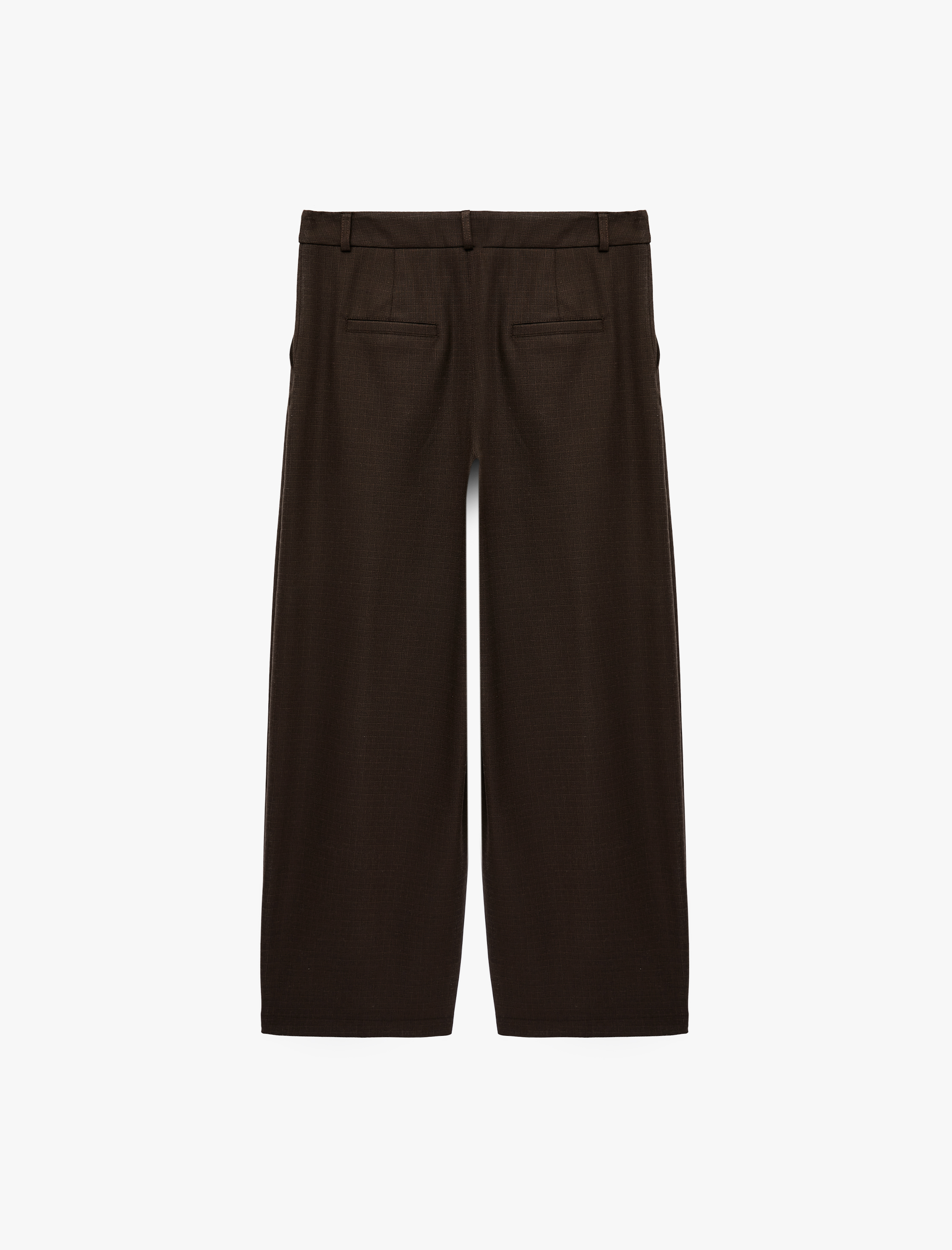  Cepli Pile Detaylı Kısa Geniş Paça Kumaş Pantolon