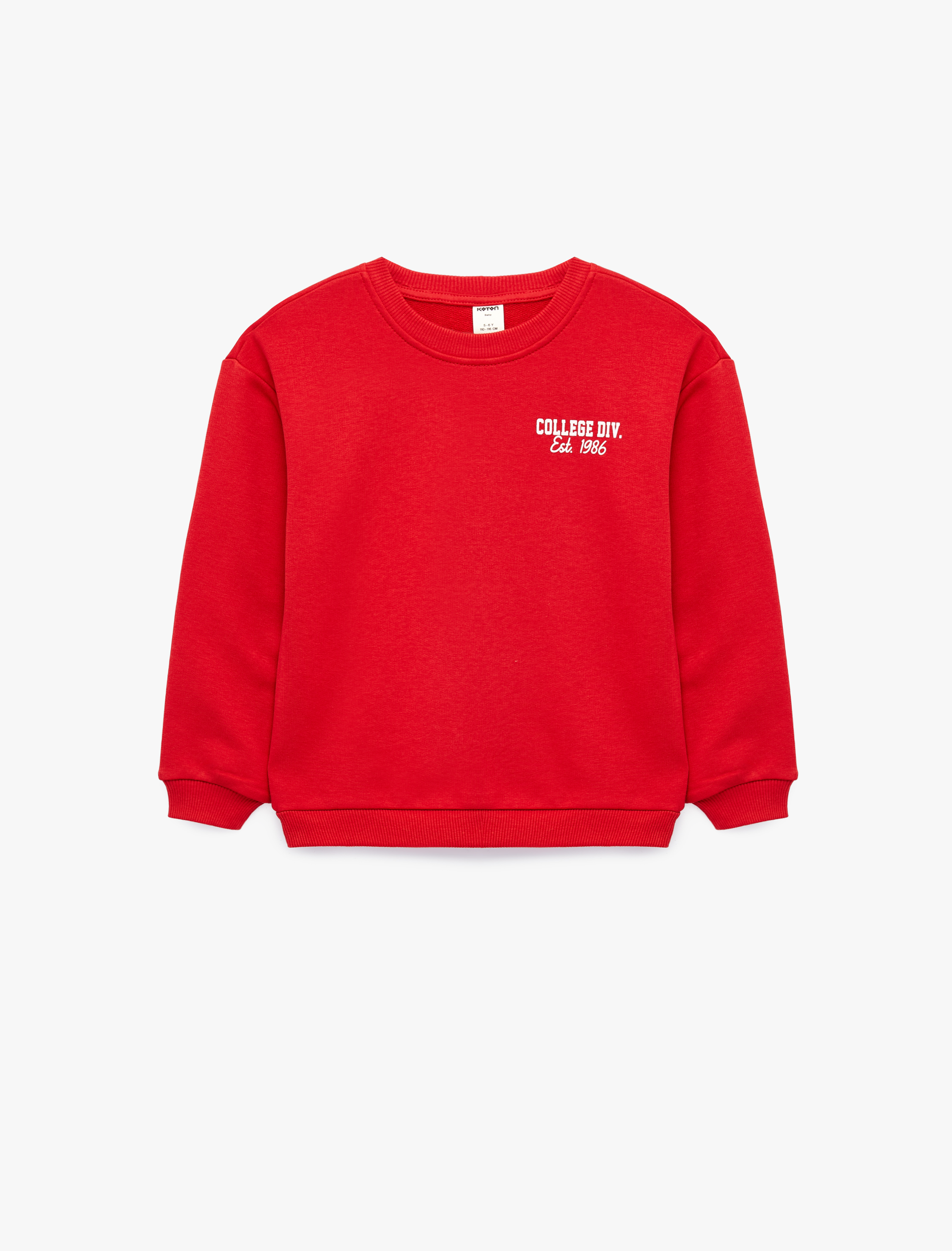  Erkek Bebek Pamuklu Uzun Kollu Bisiklet Yaka Baskılı Sweatshirt