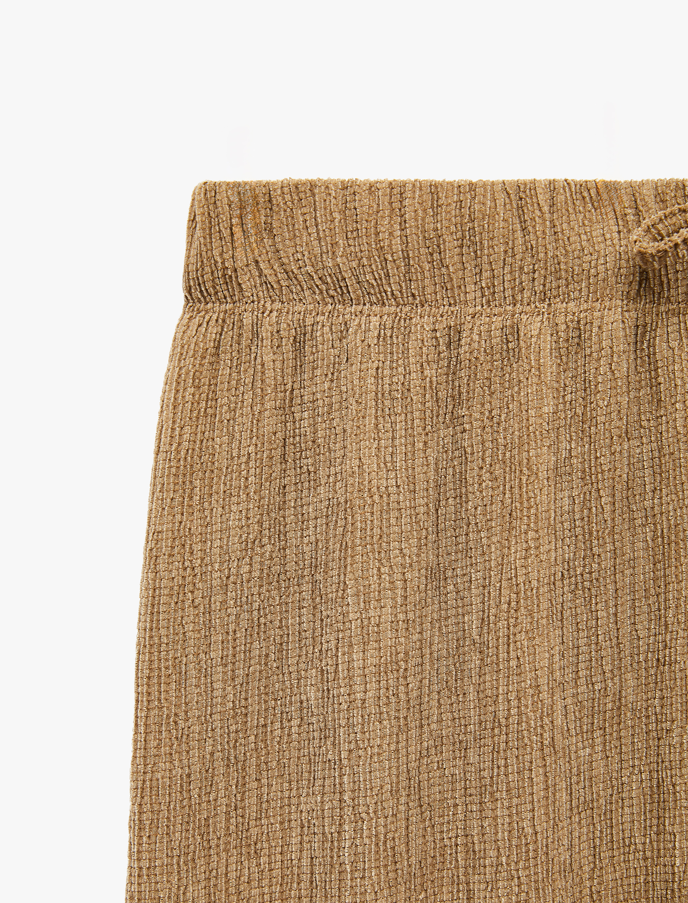   Bürümcük Kumaş Dokulu Beli Bağcıklı Bol Paça Pantolon