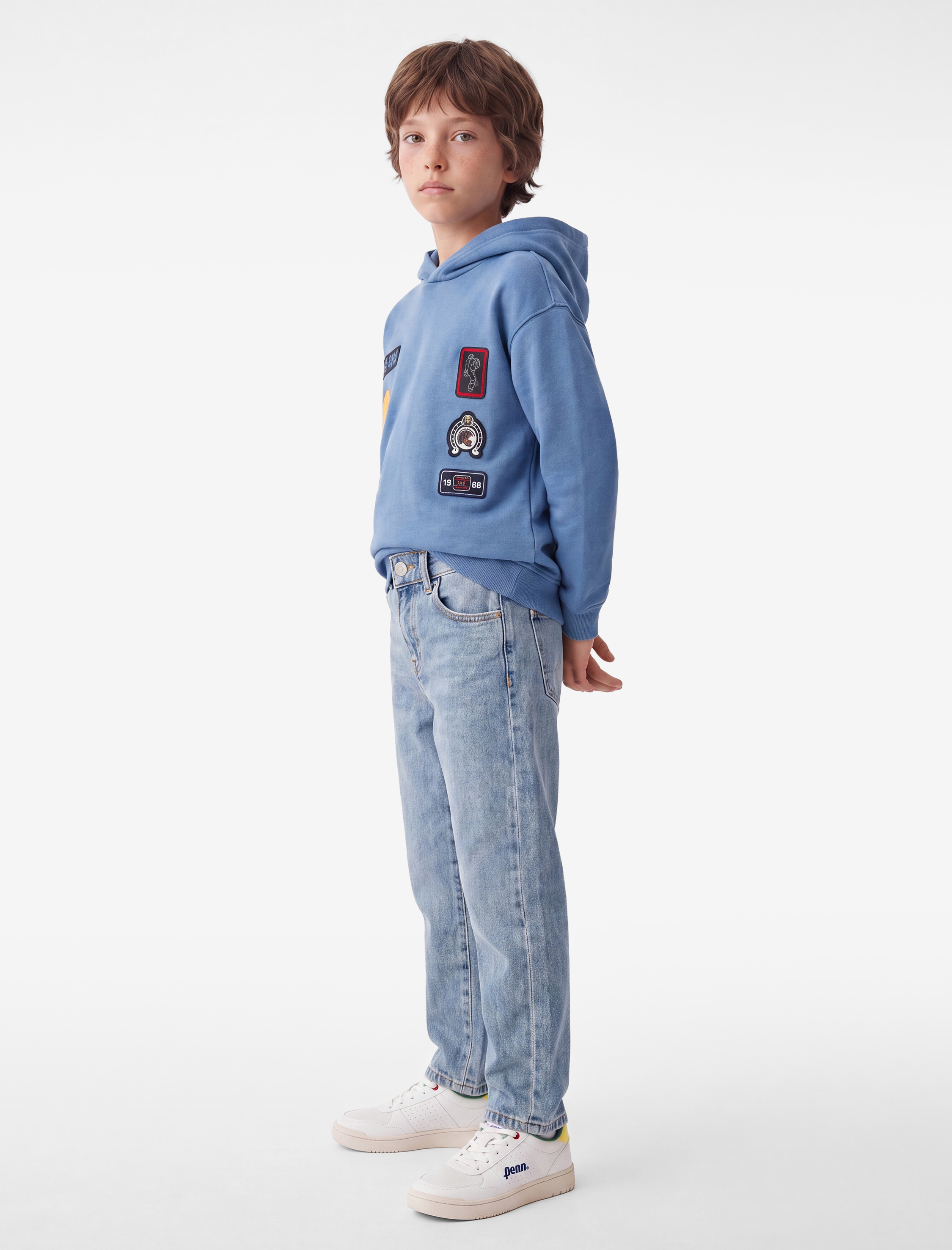  Erkek Çocuk Pamuklu Cep Detaylı Rahat Kesim Denim Pantolon