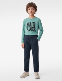 Pamuklu Düğme Detaylı Basic Pantolon