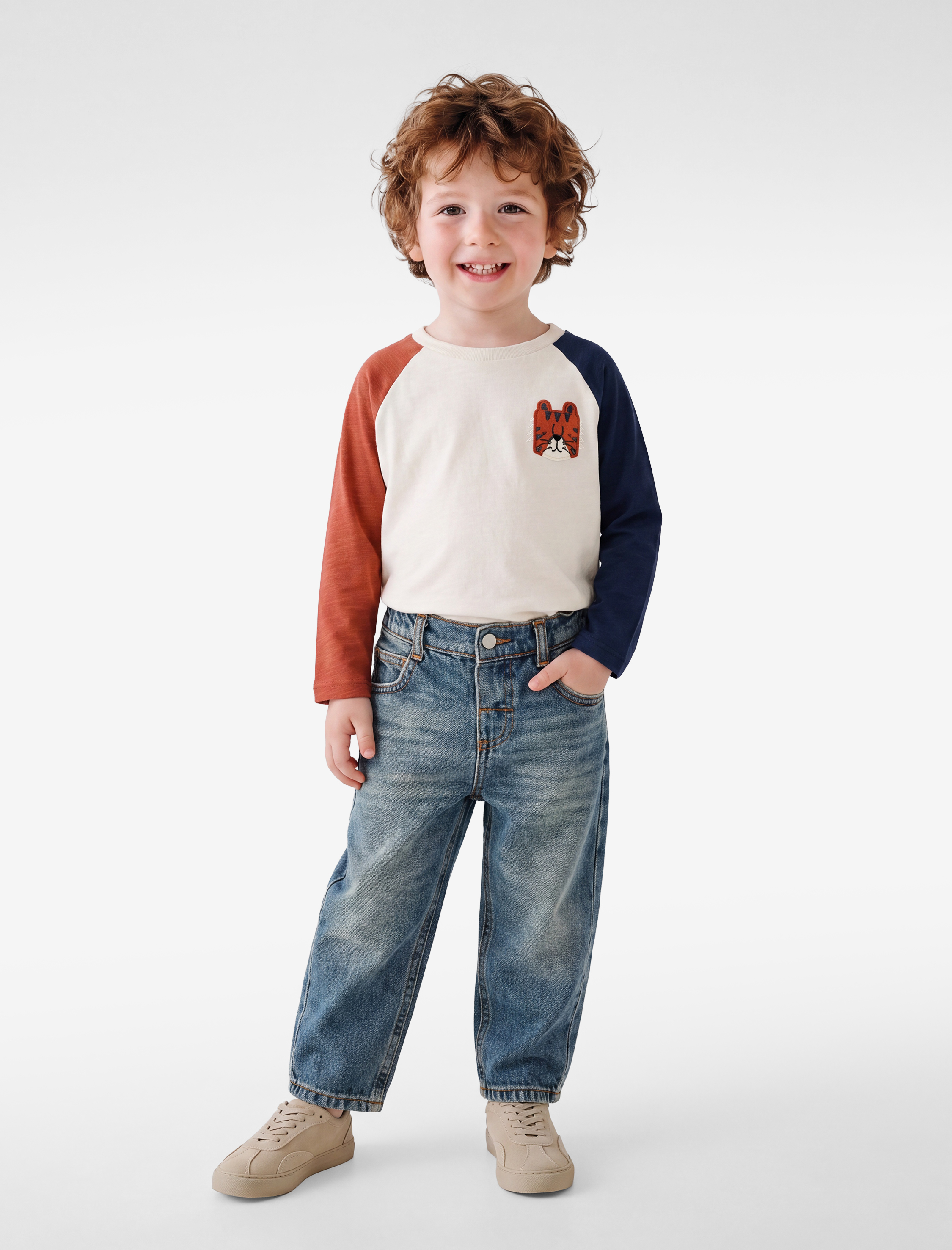  Erkek Bebek Pamuklu Oversize Denim Pantolon