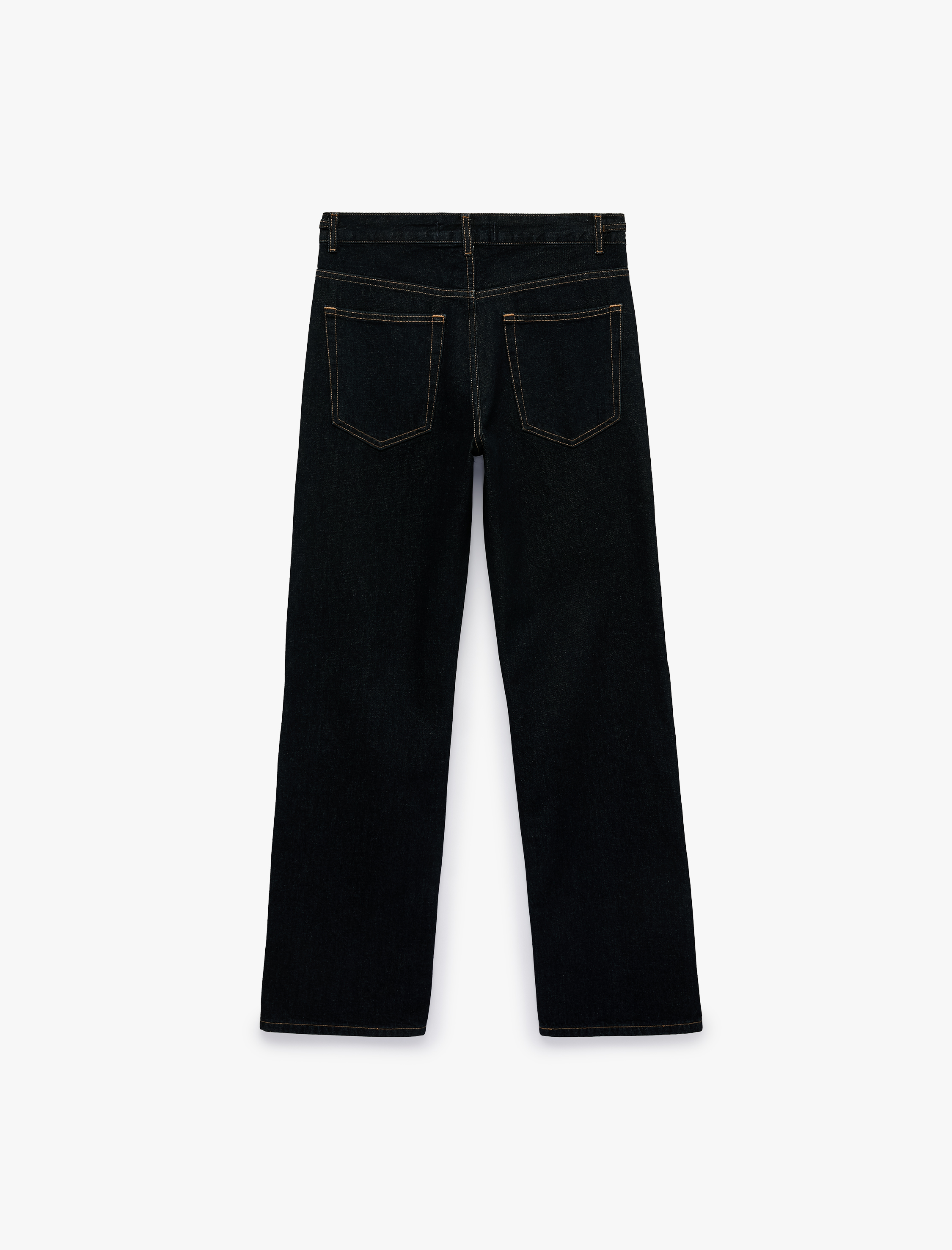   Yüksek Bel Düz Bol Paça Jean Pantolon - Straight Fit Jean