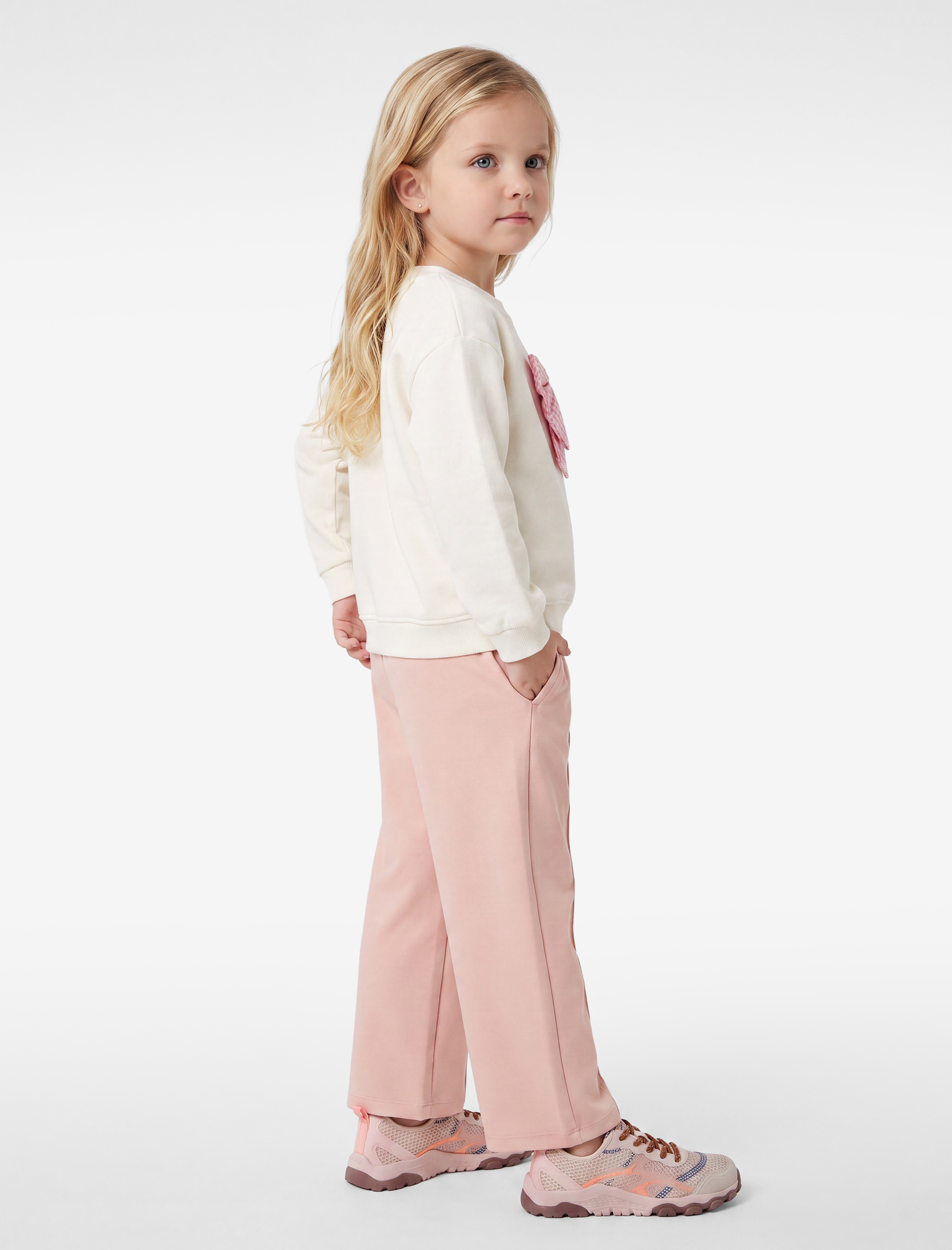  Kız Bebek Beli Lastikli Viskon Karışımlı Geniş Paça Pantolon