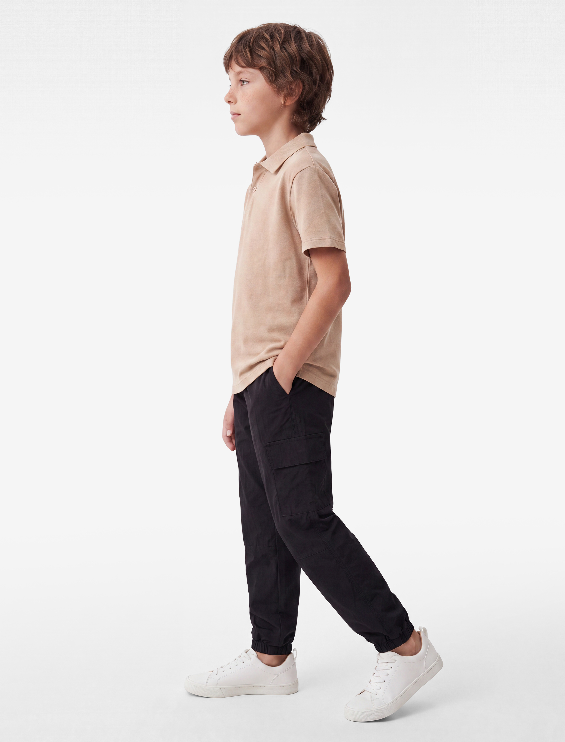  Erkek Çocuk Pamuklu Düğmeli Kısa Kollu Basic Polo Yaka Tişört