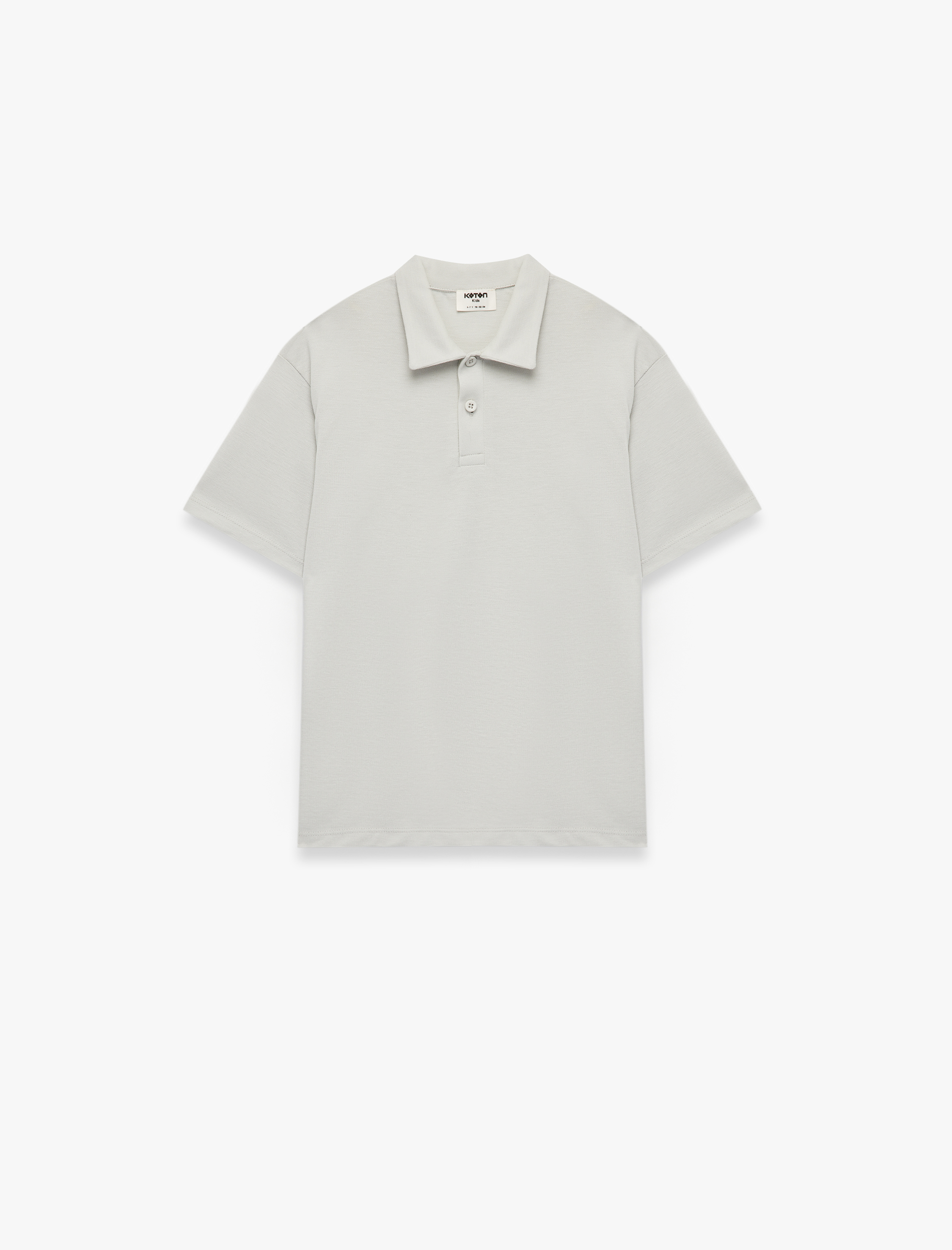  Erkek Çocuk Pamuklu Düğmeli Kısa Kollu Basic Polo Yaka Tişört