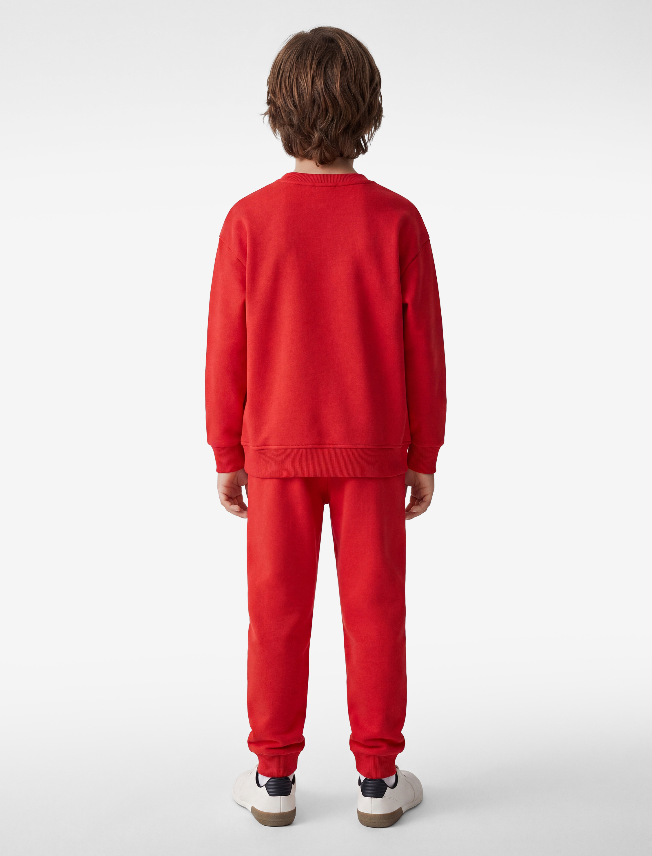  Erkek Çocuk Uzun Kollu Bisiklet Yaka Baskılı Oversize Sweatshirt