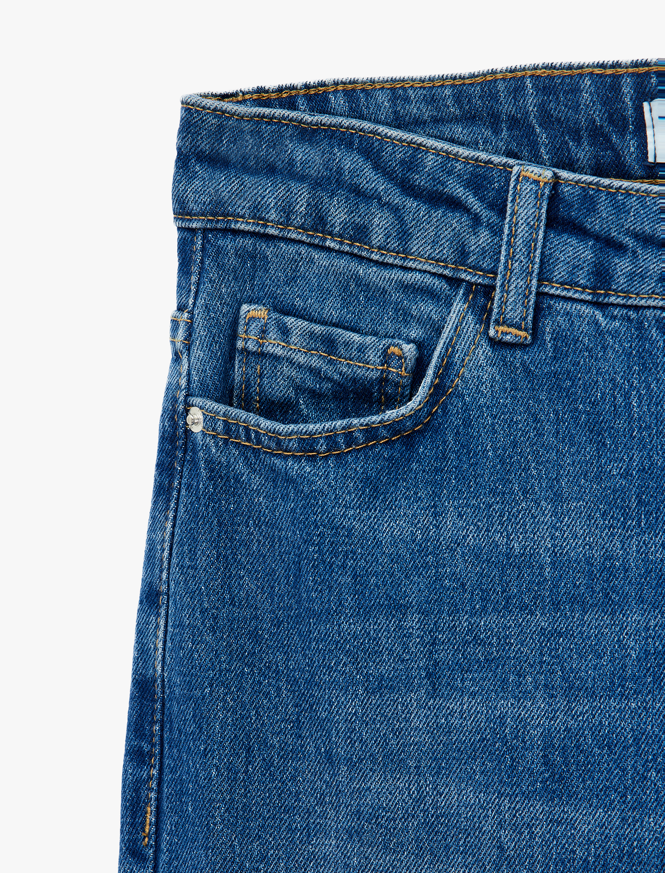   Pamuklu Yüksek Bel Düğmeli İspanyol Paça Denim Pantolon - Flare Jeans
