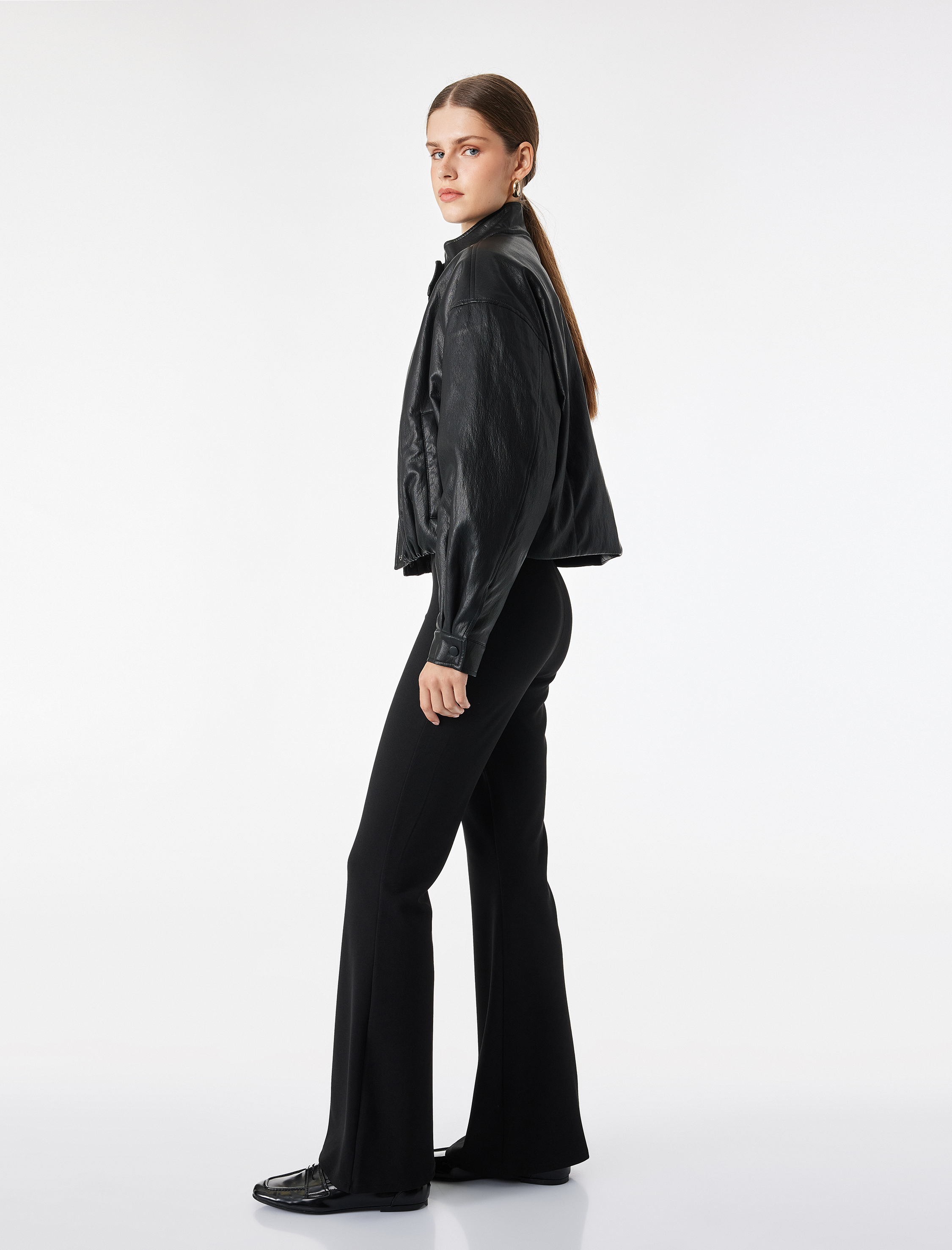   Krep Scuba Kumaş Slim Fit İspanyol Paça Tayt Pantolon