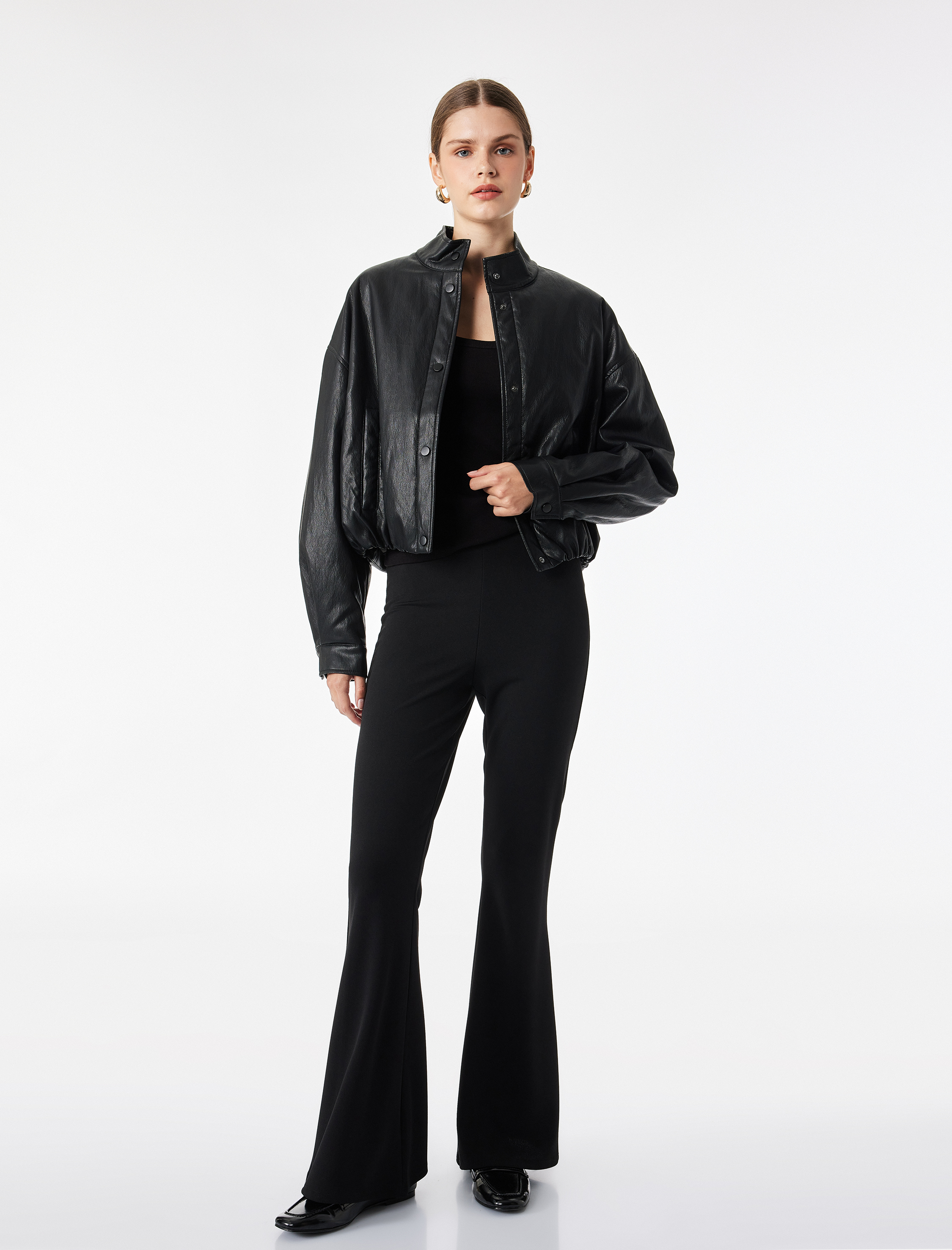   Krep Scuba Kumaş Slim Fit İspanyol Paça Tayt Pantolon