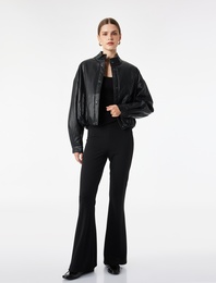 Krep Scuba Kumaş Slim Fit İspanyol Paça Tayt Pantolon