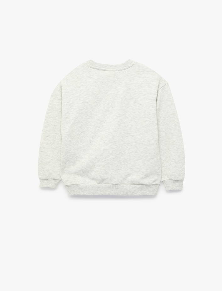 Erkek Bebek Uzun Kollu Bisiklet Yaka Baskı Detaylı Sweatshirt