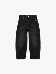 Pamuklu Cepli Rahat Kesim Balon Form Denim Pantolon