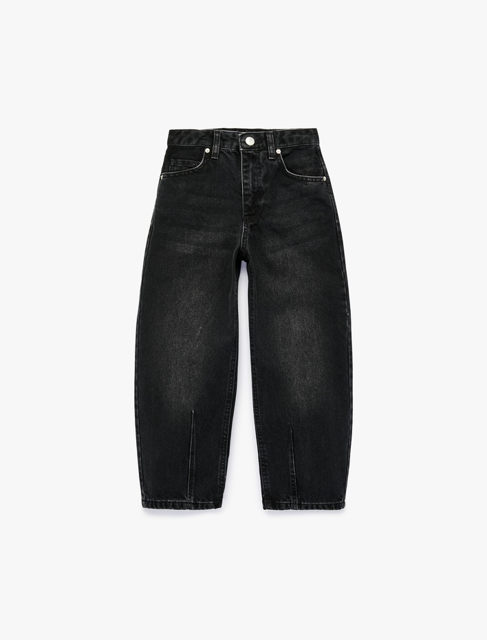 Erkek Çocuk Pamuklu Cepli Rahat Kesim Balon Form Denim Pantolon
