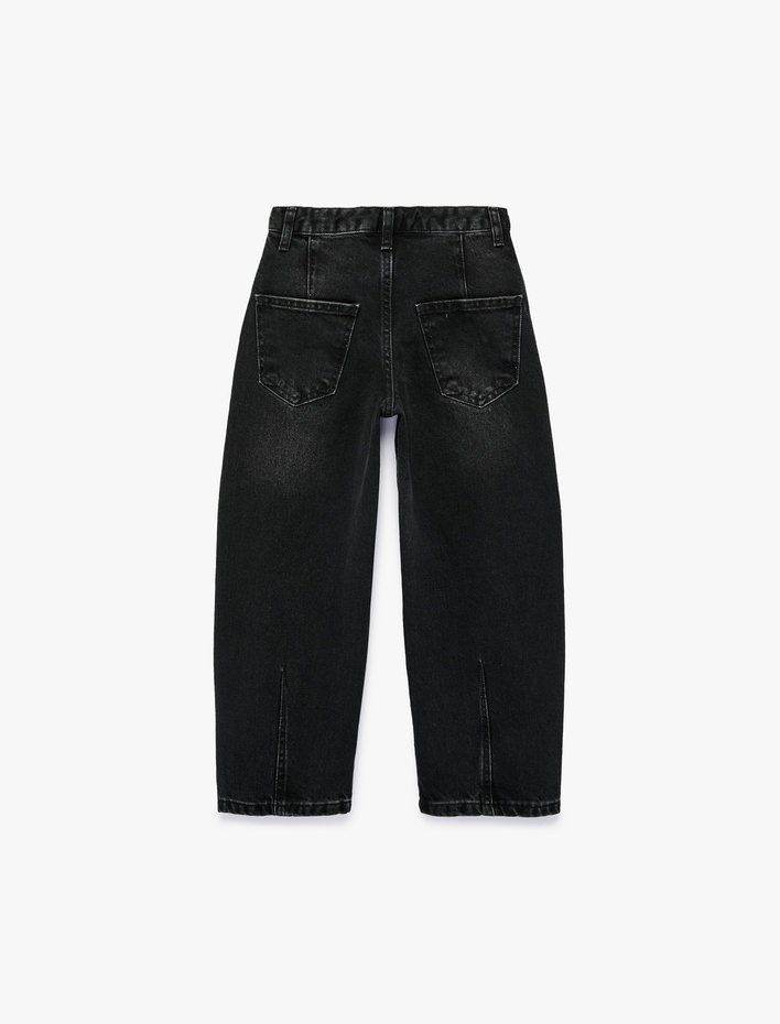 Erkek Çocuk Pamuklu Cepli Rahat Kesim Balon Form Denim Pantolon