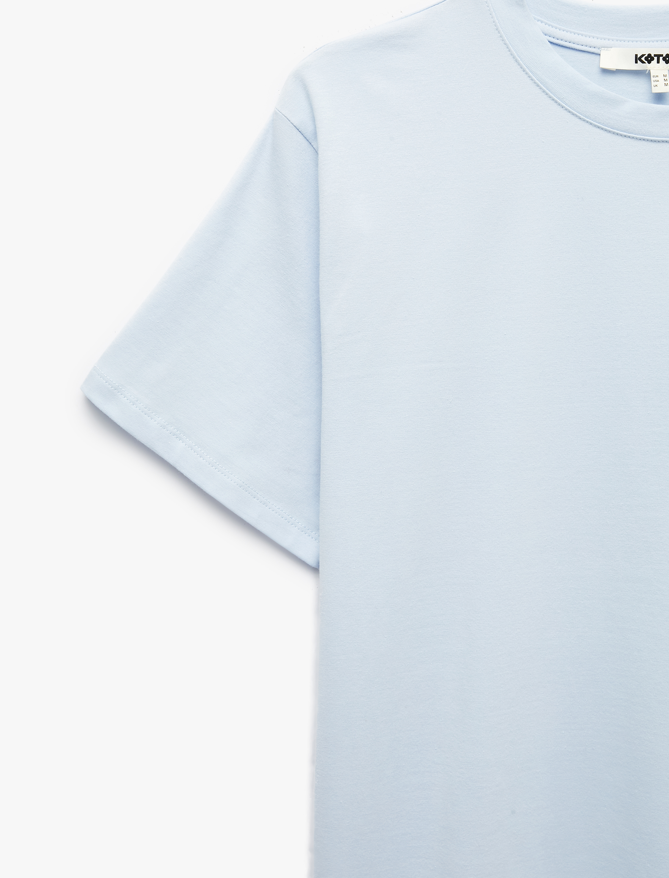  Pamuklu Kısa Kollu Bisiklet Yaka Oversize Basic Tişört