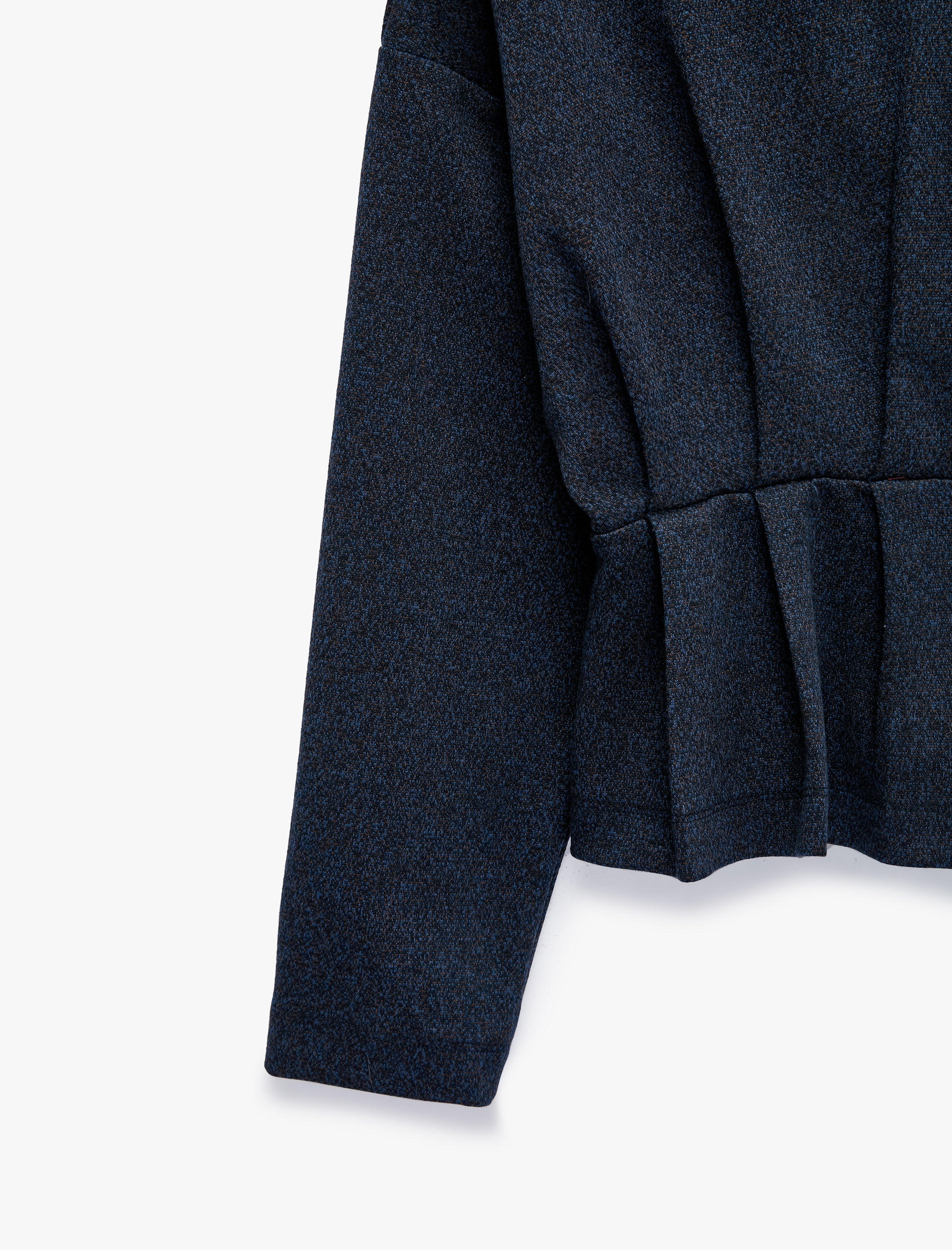   Slim Fit Uzun Kollu Fermuarlı Pileli Dik Yaka Ceket