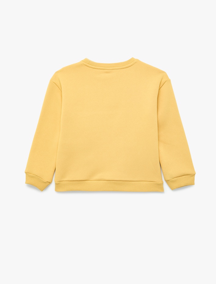 Erkek Bebek Kedi Baskılı Kanguru Cepli Uzun Kollu Şardonlu Sweatshirt